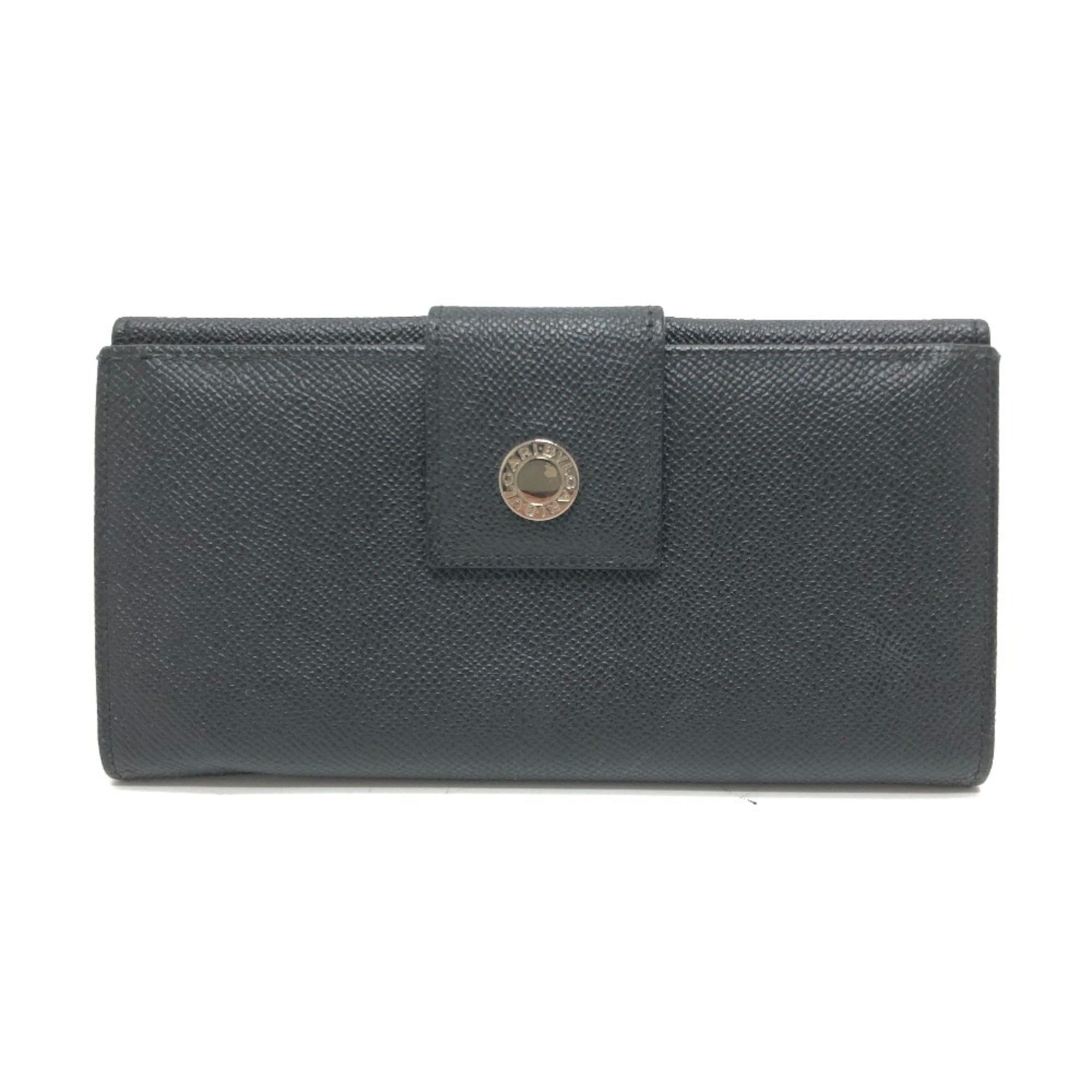 Bvlgari Black Leather Long Wallet (Bi-Fold) (Pre-Owned)