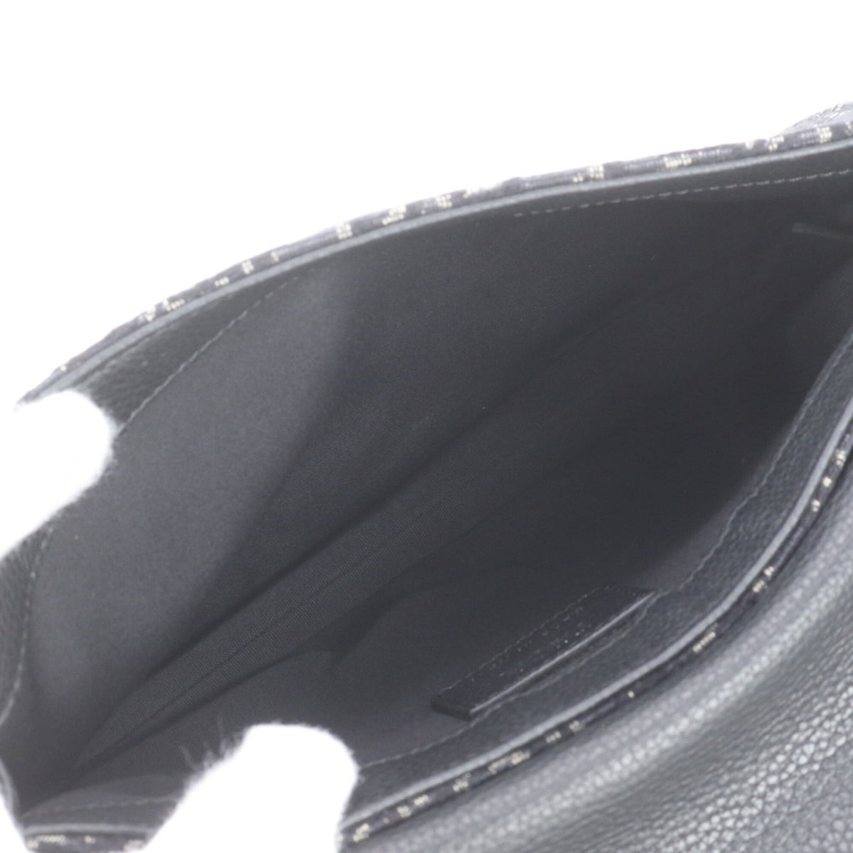 Christian Dior Black Leather Canvas Messenger Bag Shoulder Bag (Pre-Owned)