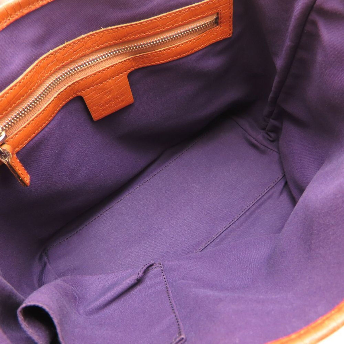 Gucci Sherry Line Beige Orange Purple Gg Canvas Leather Handbag (Pre-Owned)
