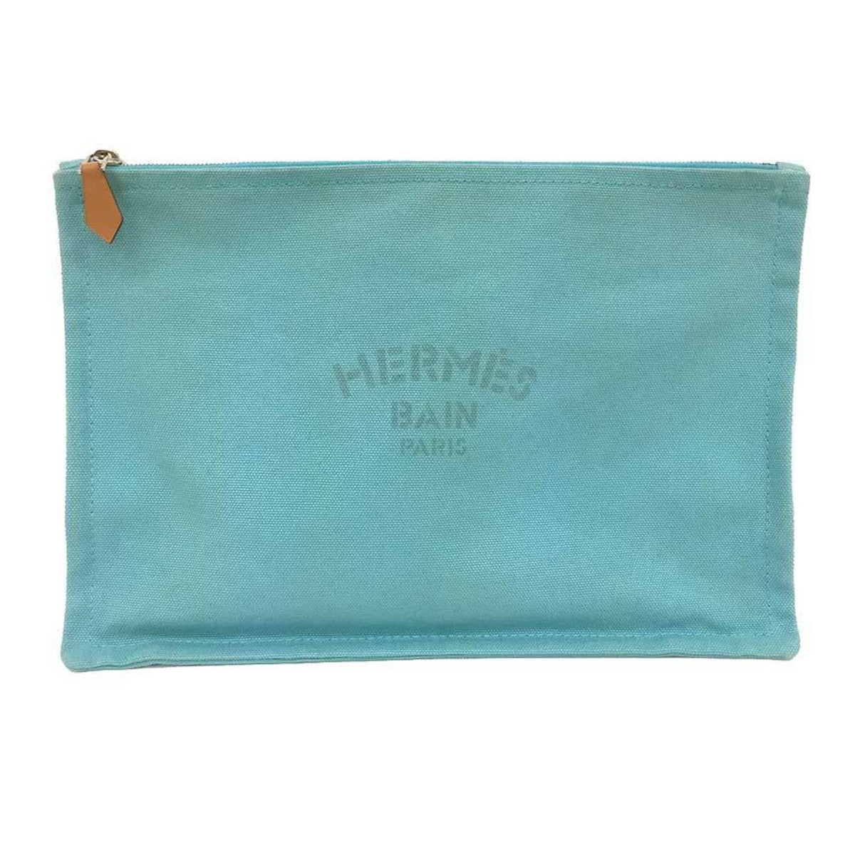 Hermes Blue Canvas Pouch (Pre-Owned)