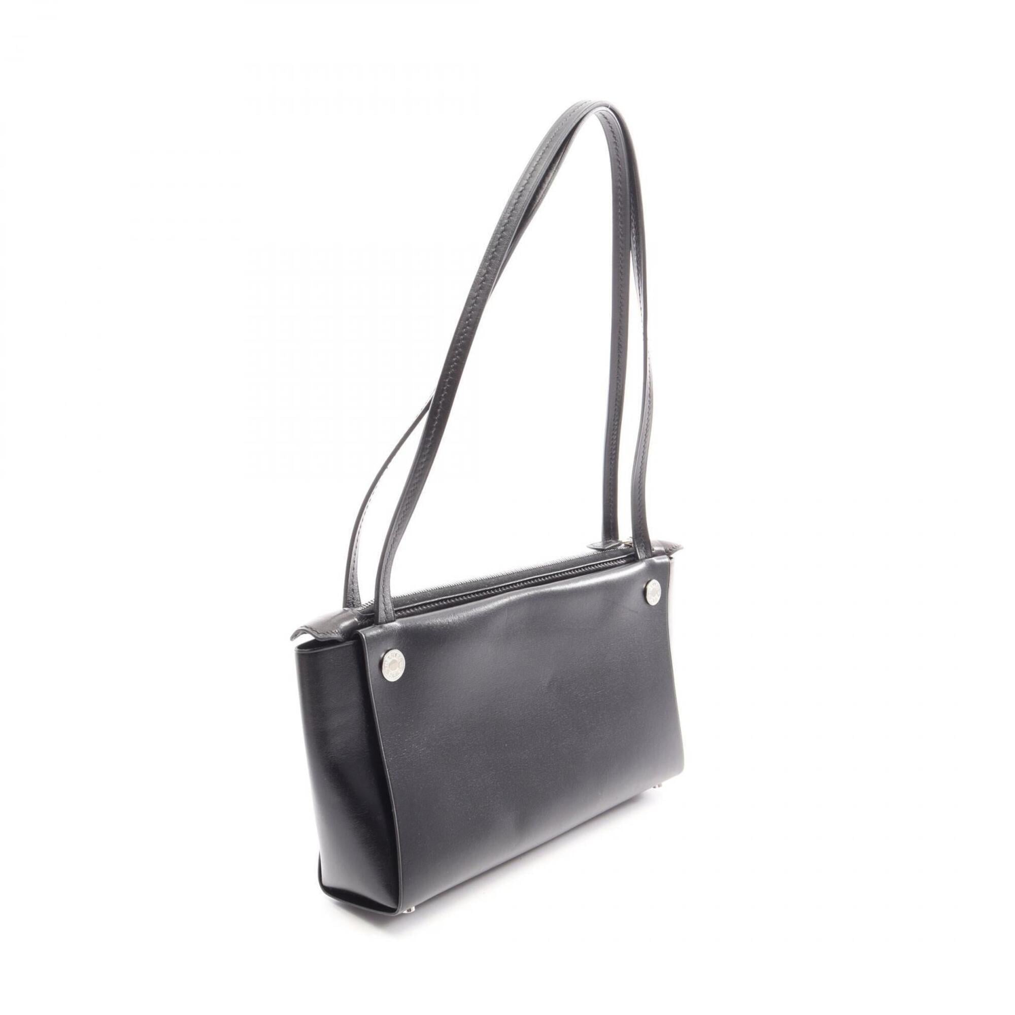 Hermes Black Box Calf Leather Handbag Shoulder Bag (Pre-Owned)
