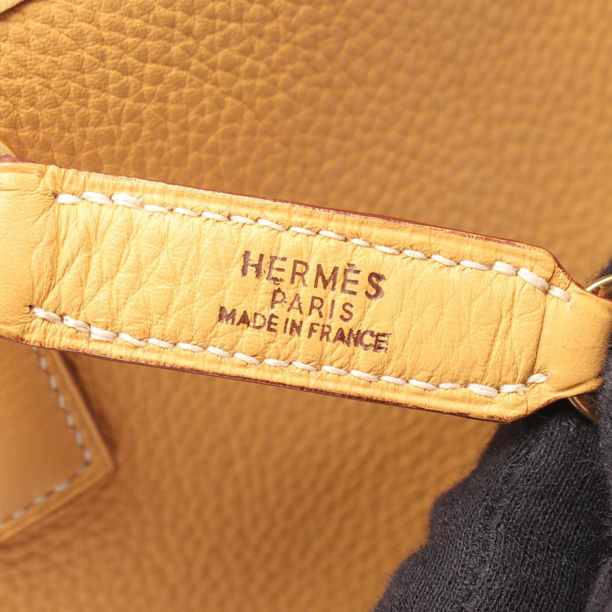Hermes Jaune Yellow Taurillon Clemence Leather Handbag Shoulder Bag (Pre-Owned)