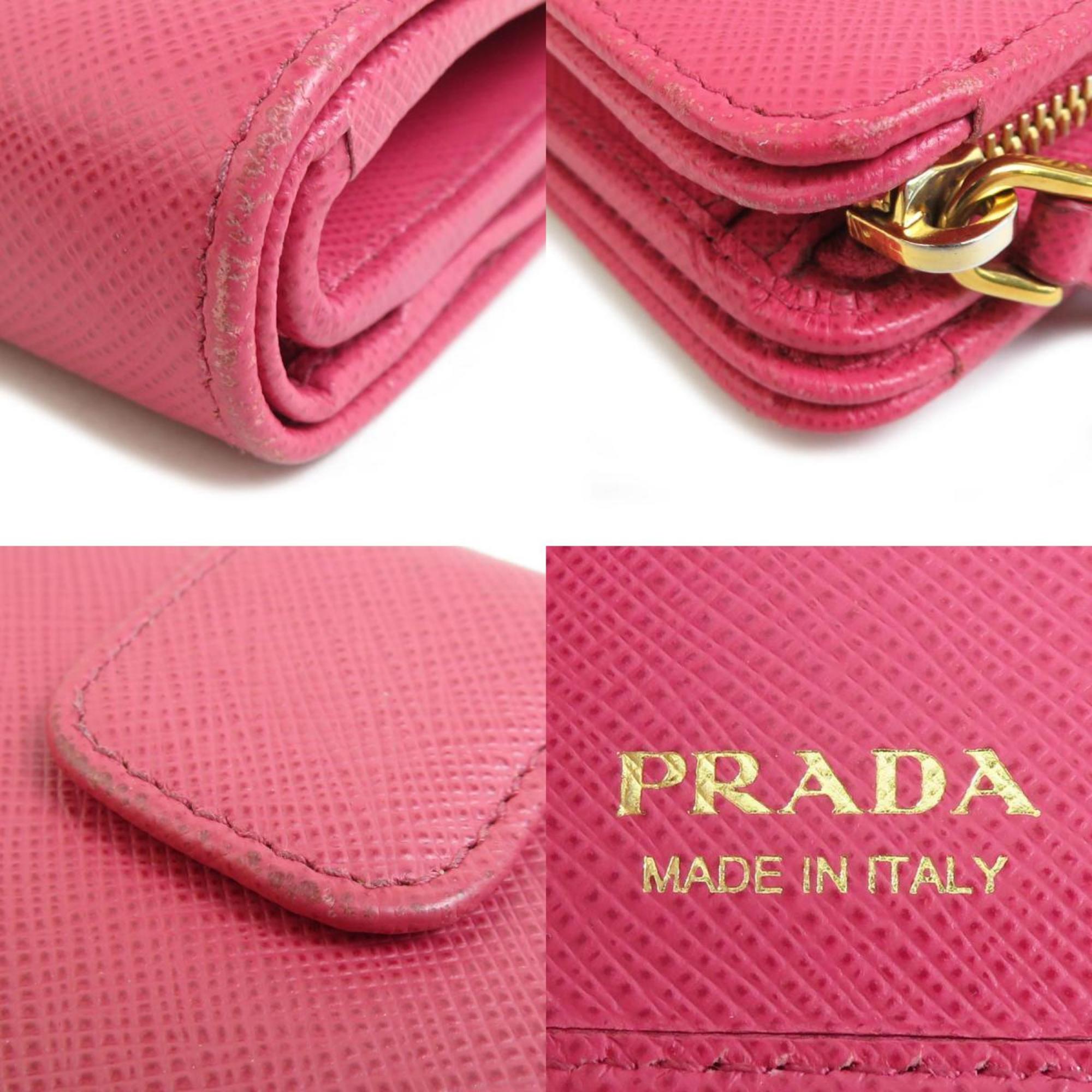 Prada Pink Leather Wallet (Bi-Fold) (Pre-Owned)