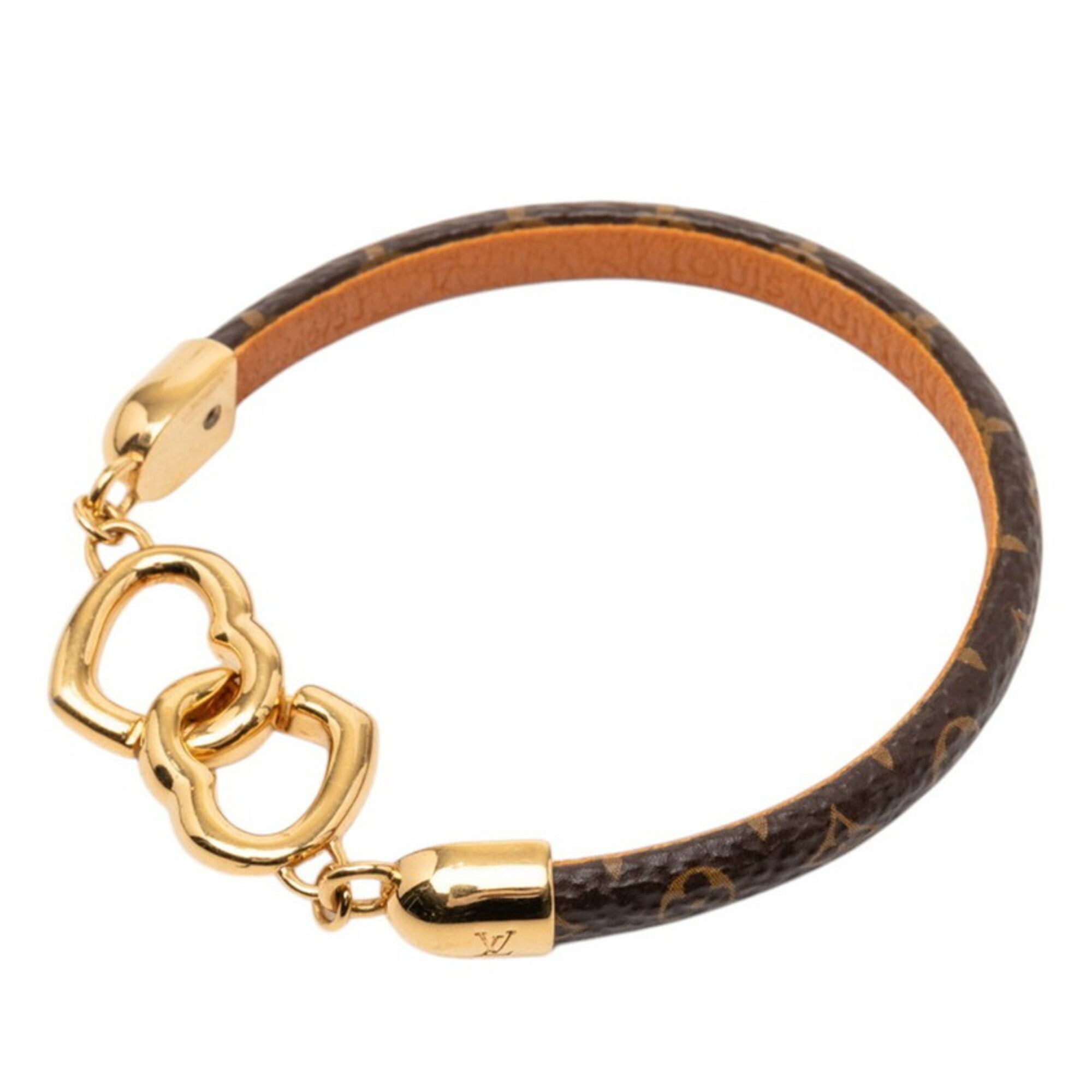 Louis Vuitton Monogram Gold Brown Charm Bracelet (Pre-Owned)