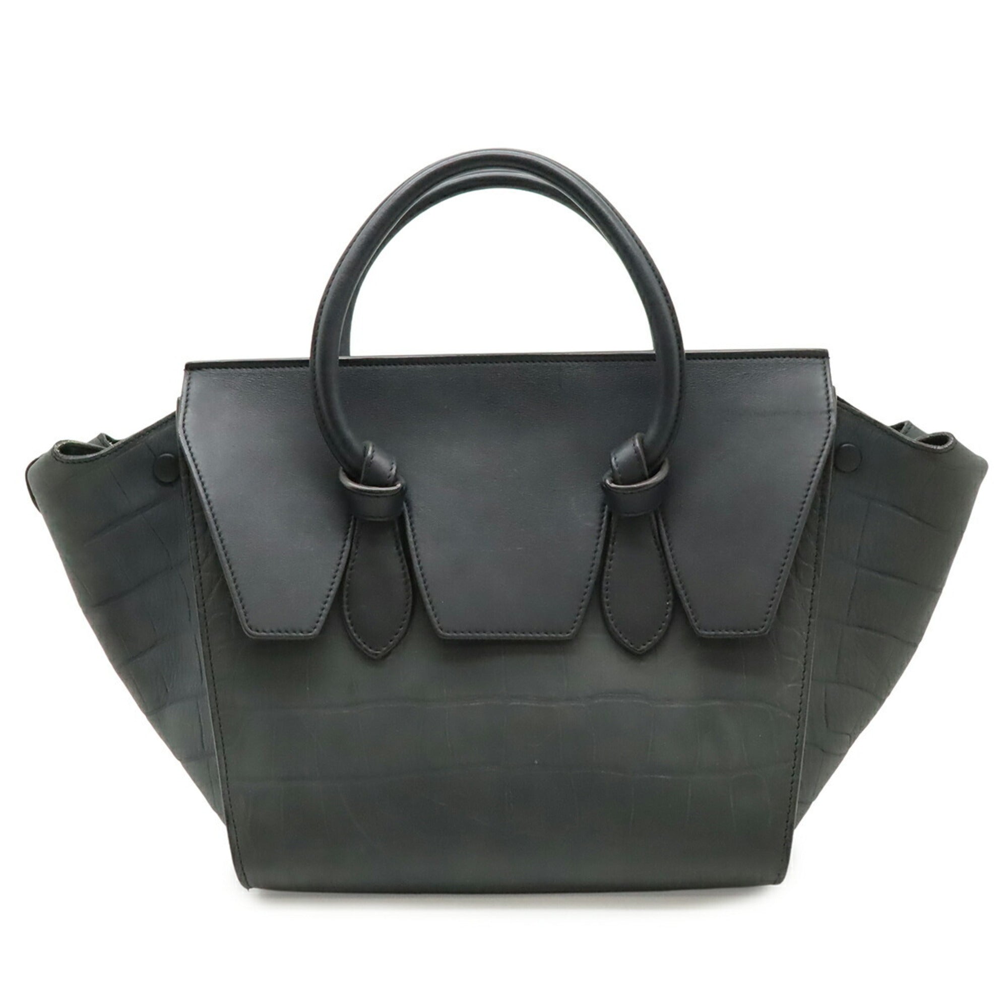 Celine Black Navy Leather Handbag Tote Bag (Pre-Owned)