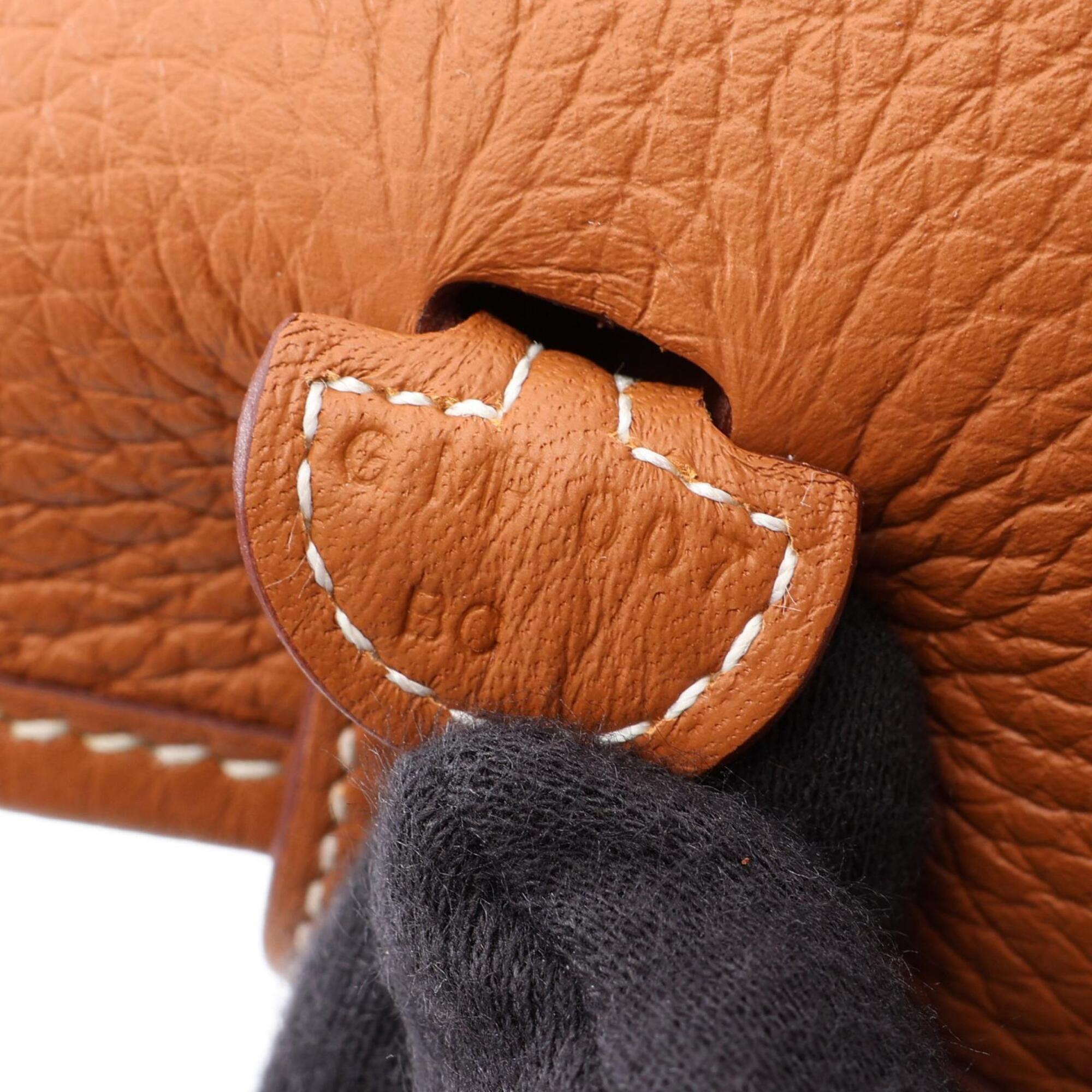 Hermes Brown Taurillon Clemence Leather Handbag Shoulder Bag (Pre-Owned)