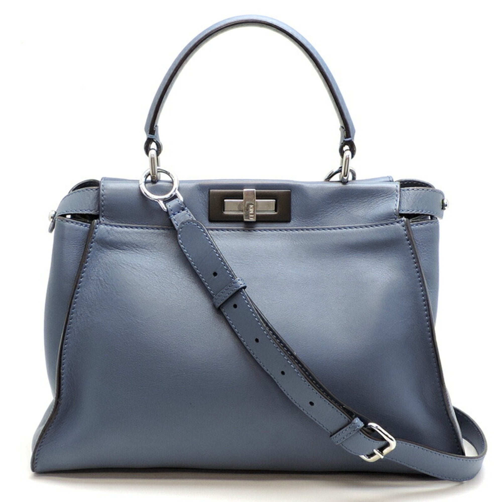 Fendi Blue Leather Handbag (Pre-Owned)