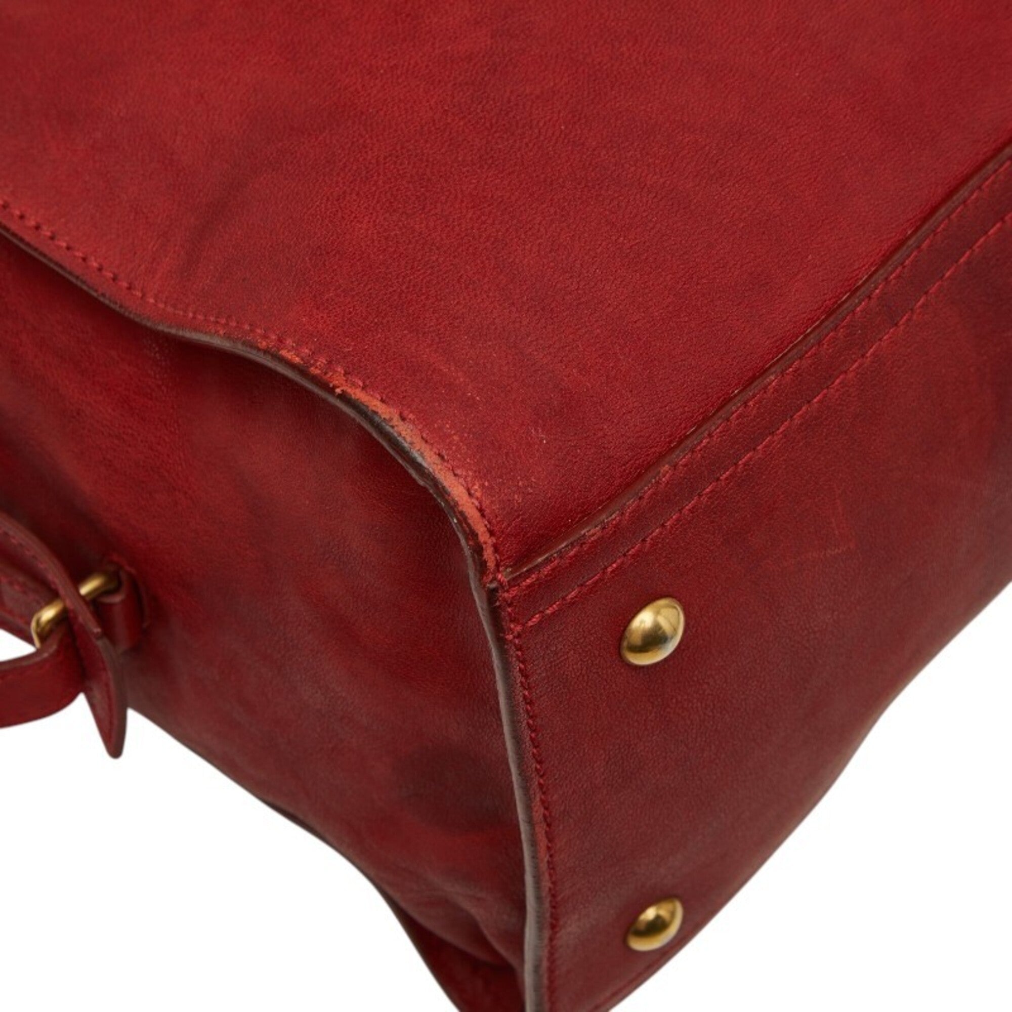 Saint Laurent Red Color Leather Handbag (Pre-Owned)