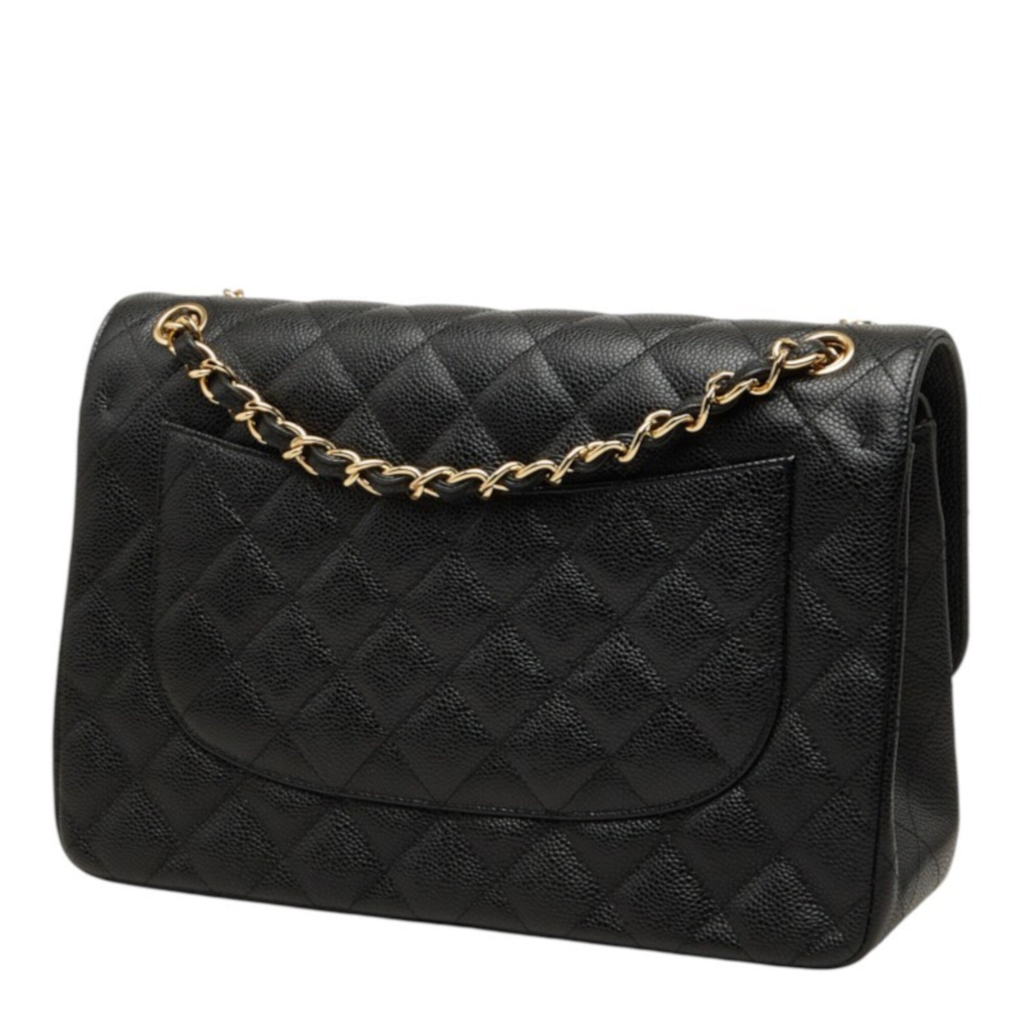 Chanel Black Grained Calfskin Shoulder Bag (Pre-Owned)