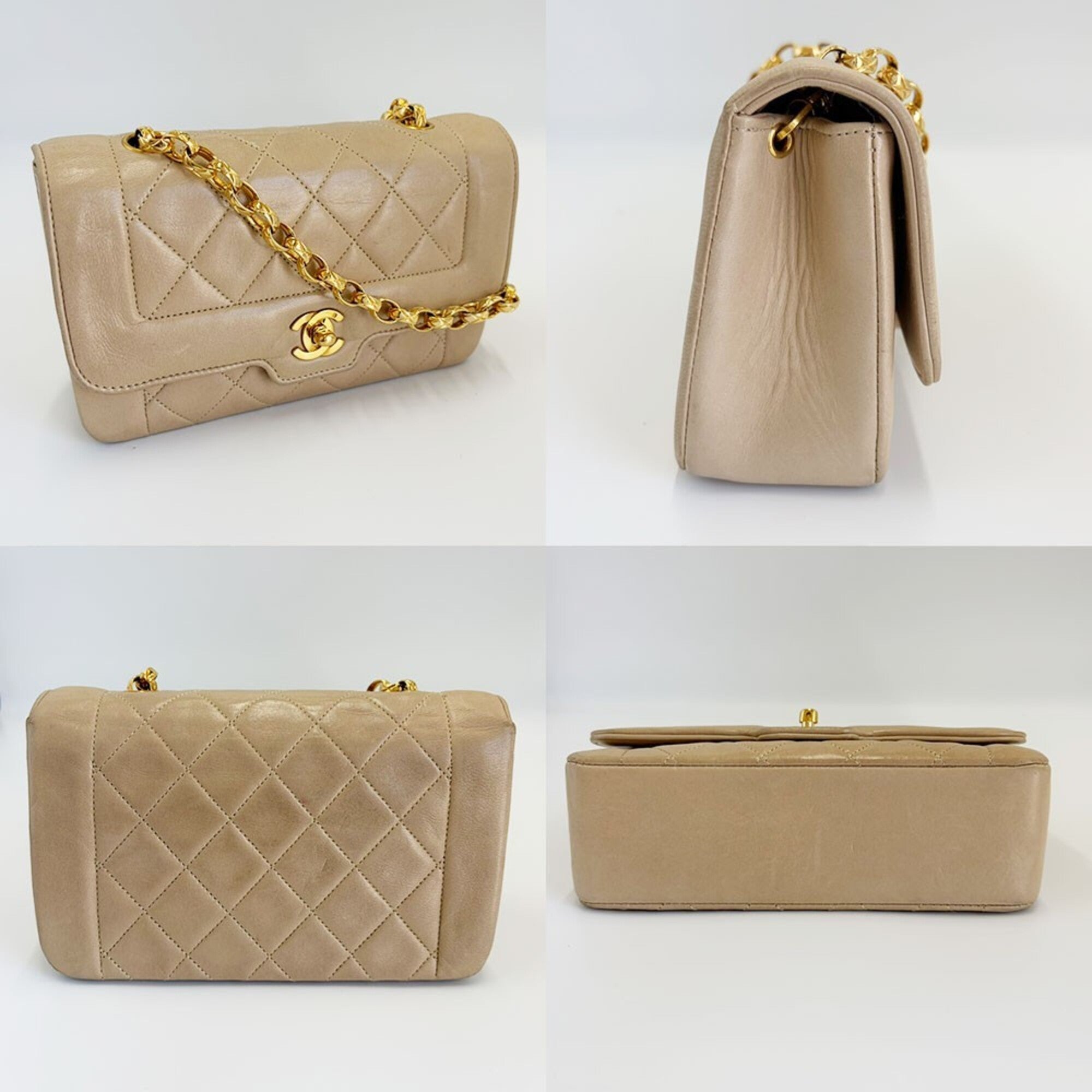 Chanel Beige Leather Shoulder Bag (Pre-Owned)