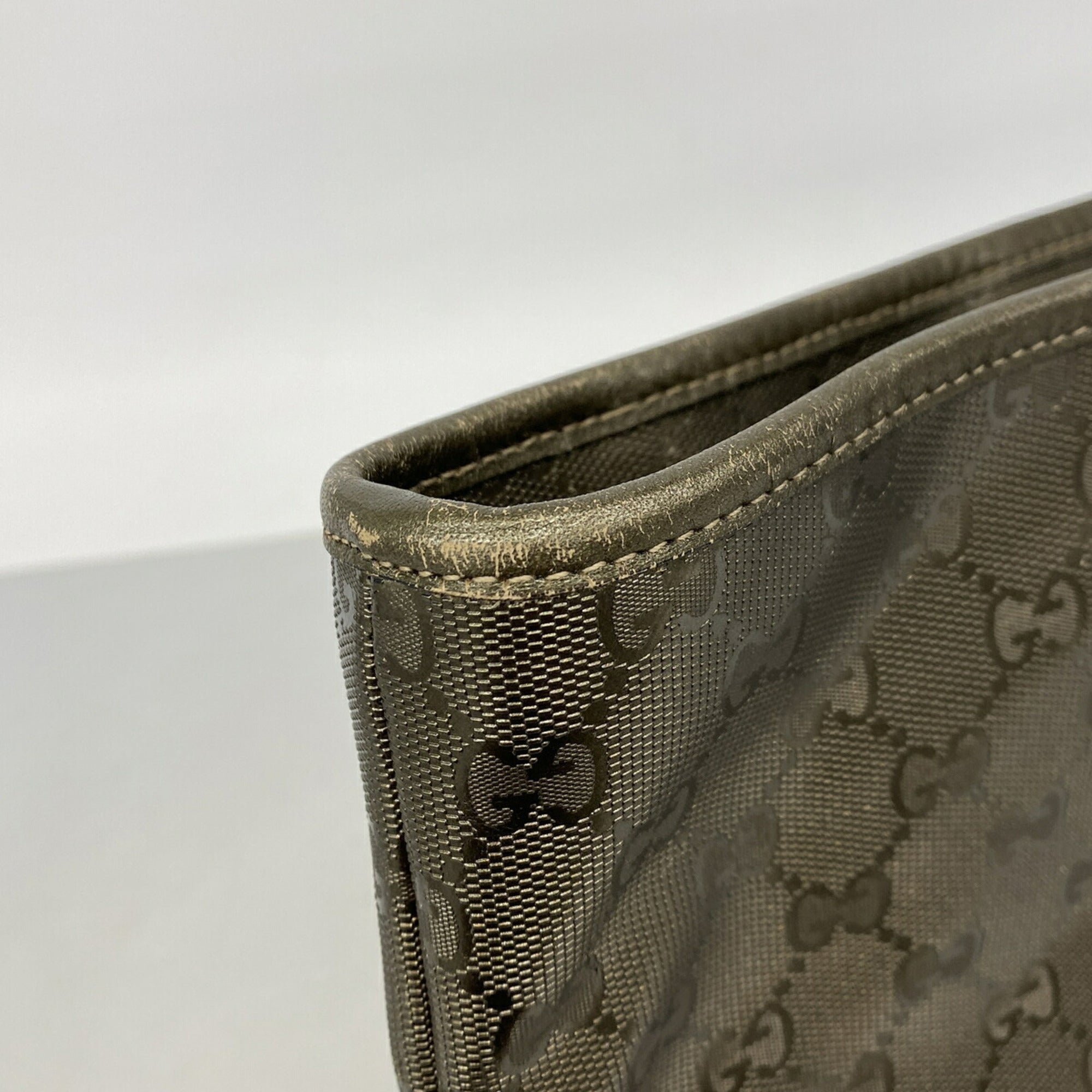 Gucci Khaki Pvc Tote Bag (Pre-Owned)