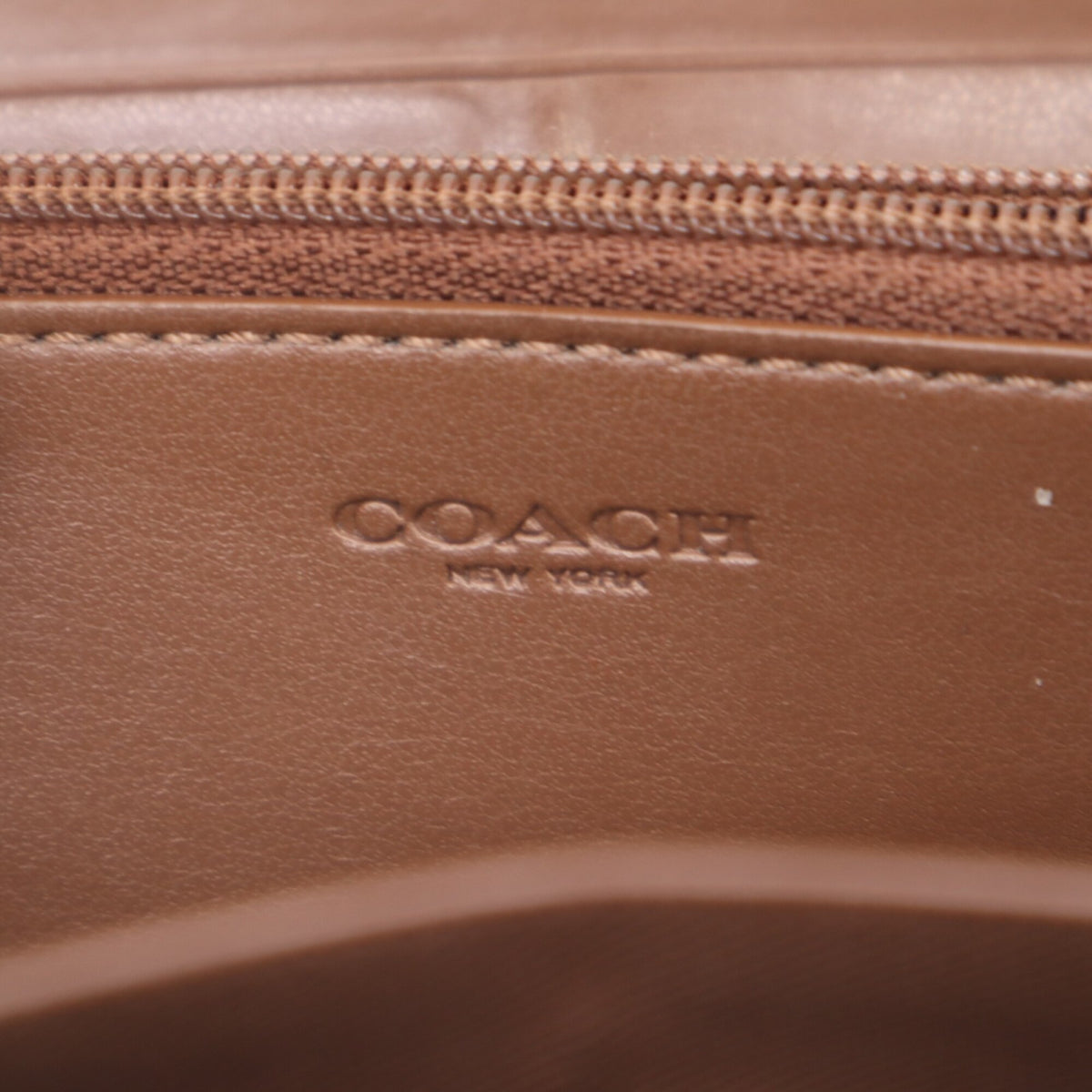 Coach Signature Beige Brown Multi-Color Signature Line Long Wallet (Bi-Fold) (Pre-Owned)