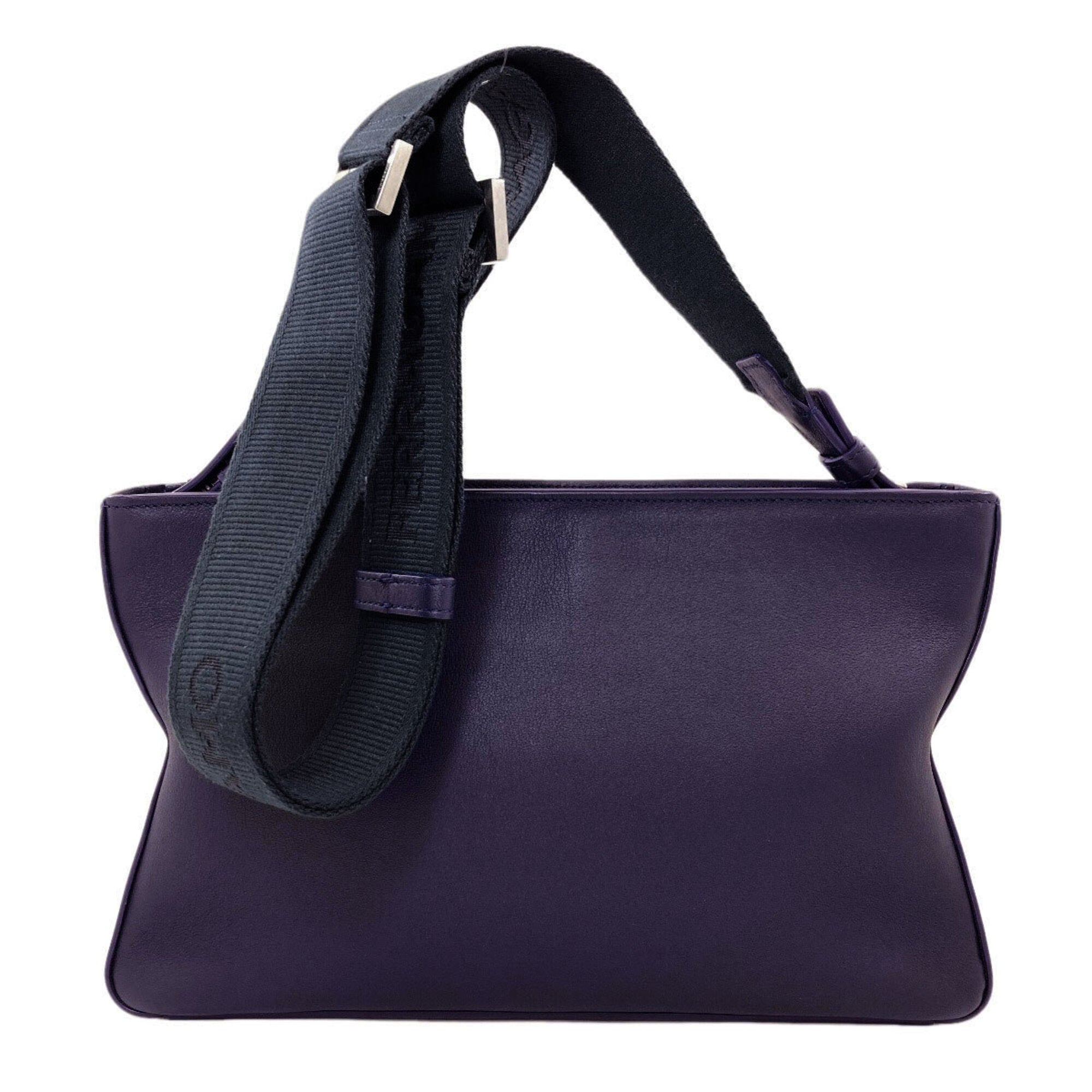 Salvatore Ferragamo Purple Leather Shoulder Bag (Pre-Owned)