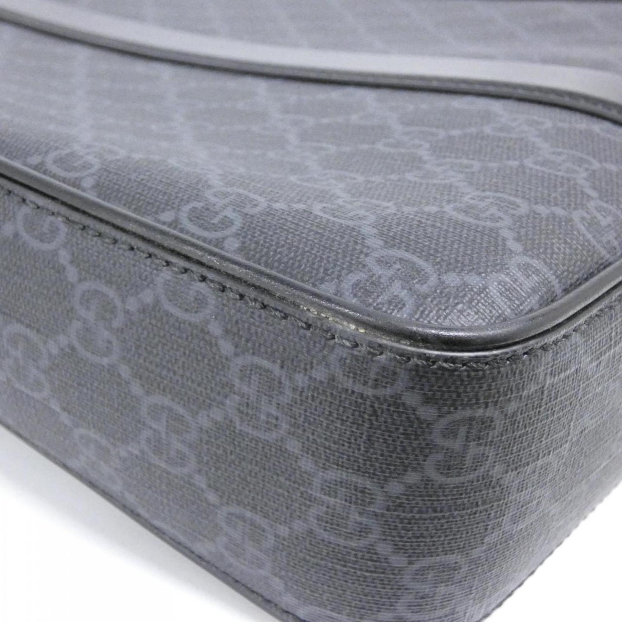 Gucci Black Gray Gg Supreme Handbag (Pre-Owned)