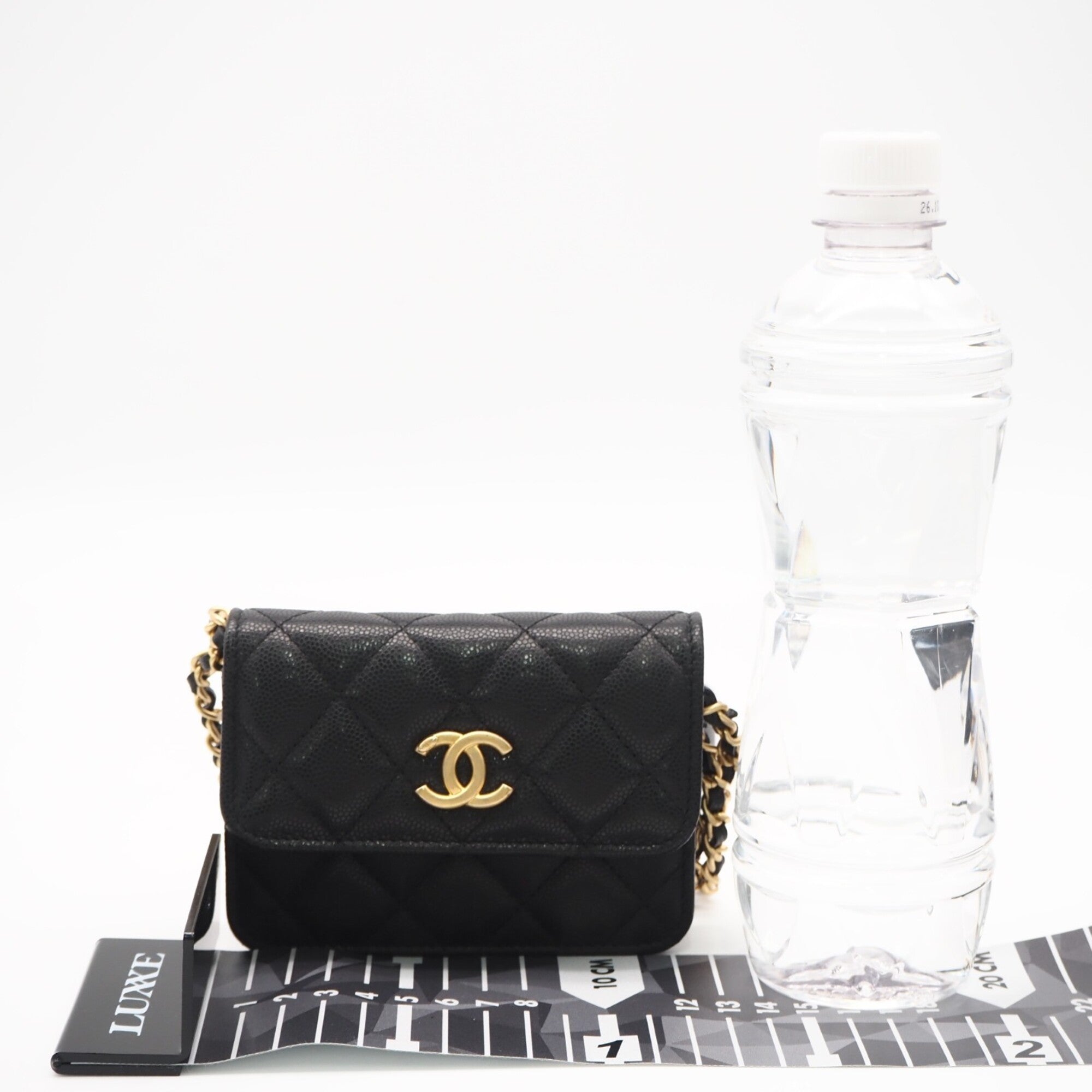 Chanel Matelasse Black Grained Calfskin Shoulder Bag (Pre-Owned)