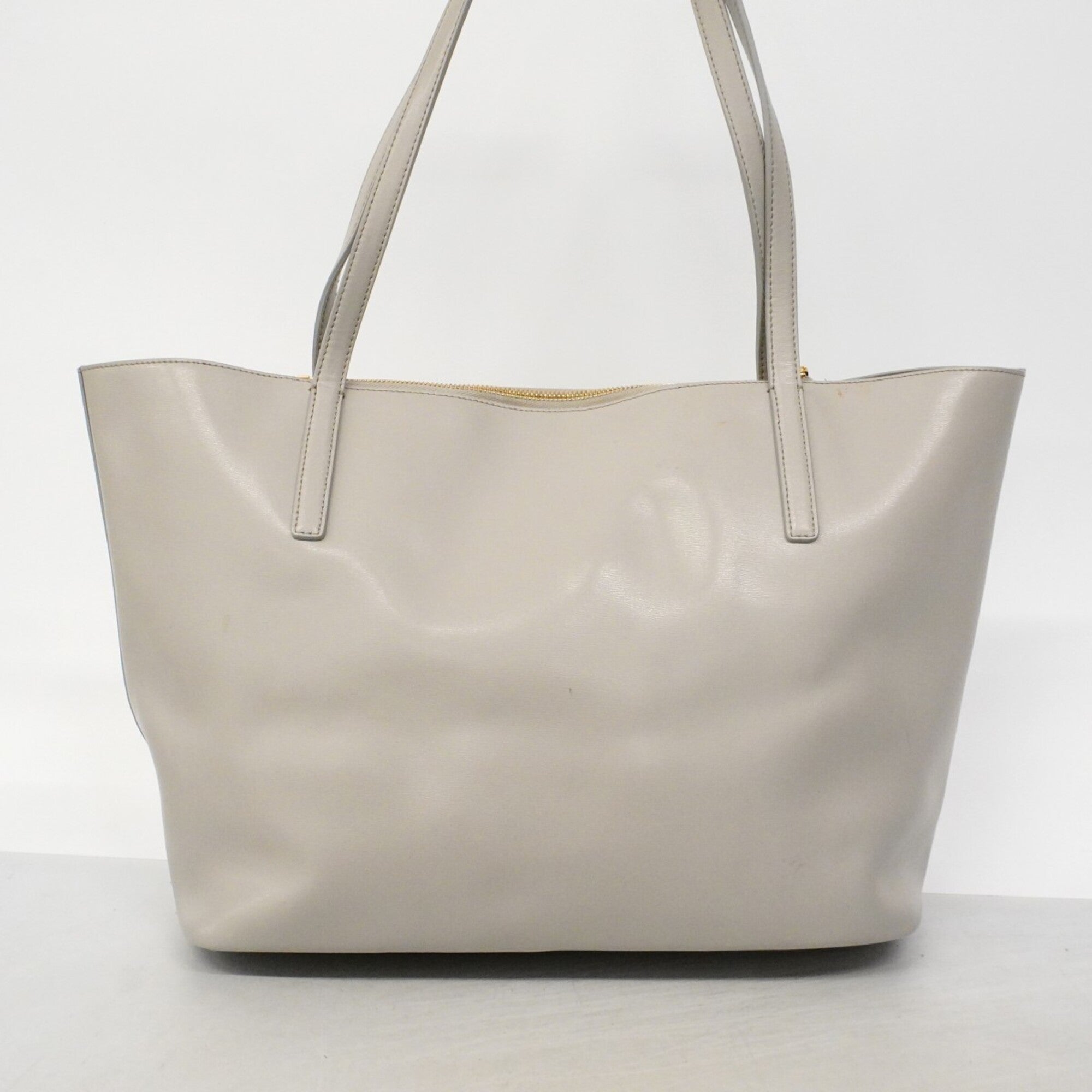 Salvatore Ferragamo Gray Leather Tote Bag (Pre-Owned)