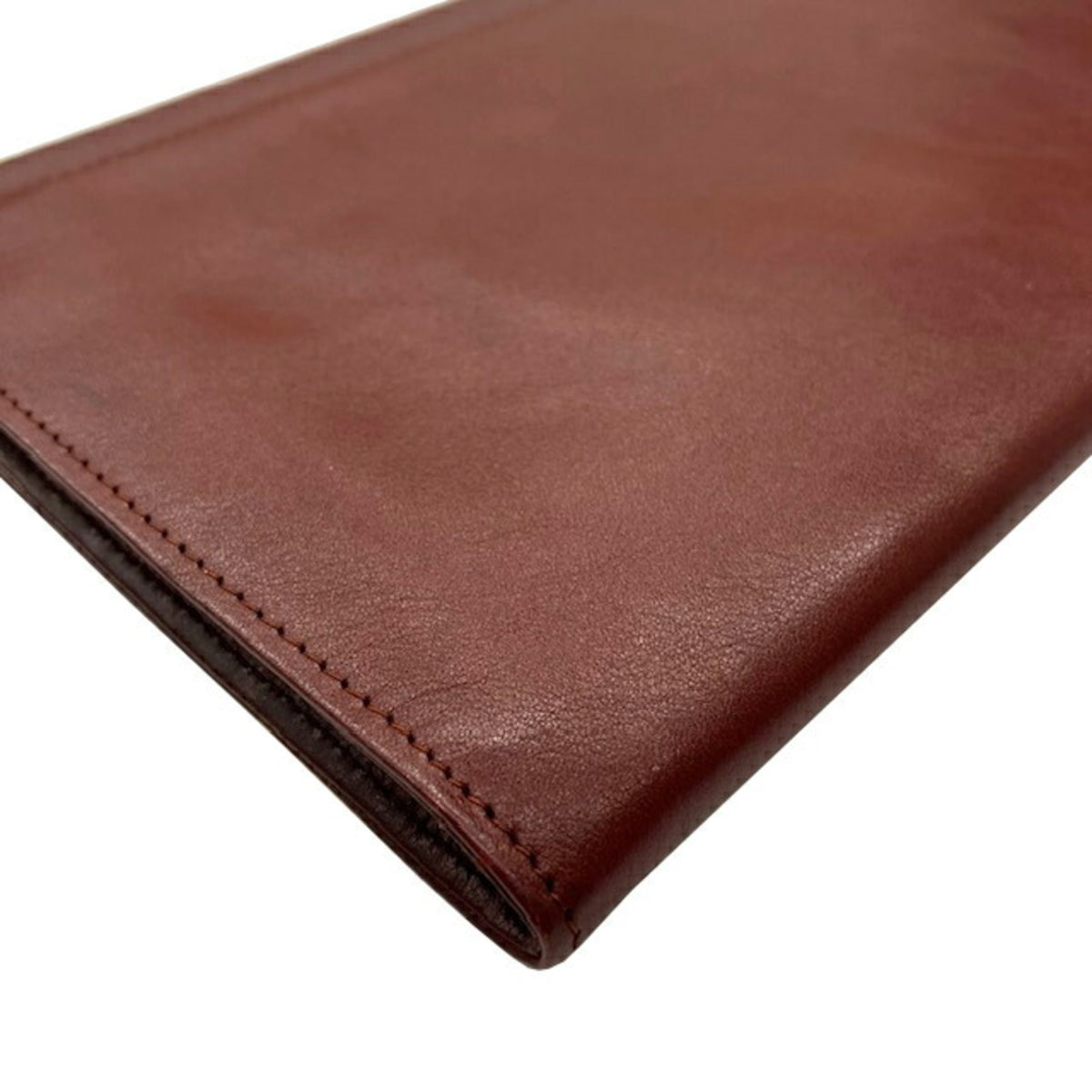 Cartier Bordeaux Leather Clutch Bag (Pre-Owned)