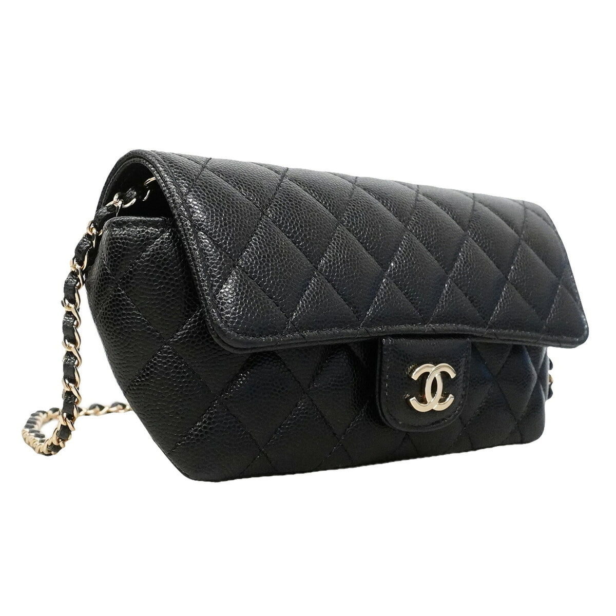 Chanel Black Grained Calfskin Shoulder Bag (Pre-Owned)