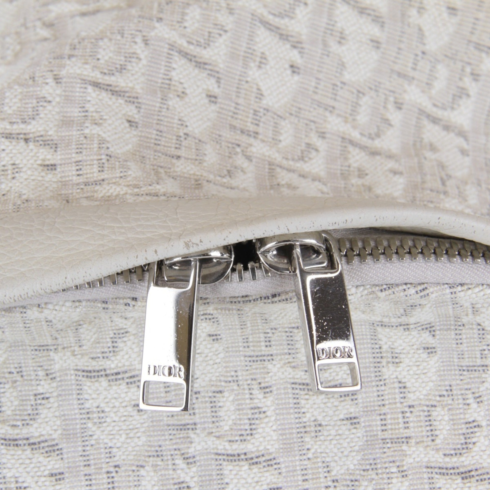 Christian Dior White Canvas Leather Backpack (Pre-Owned)