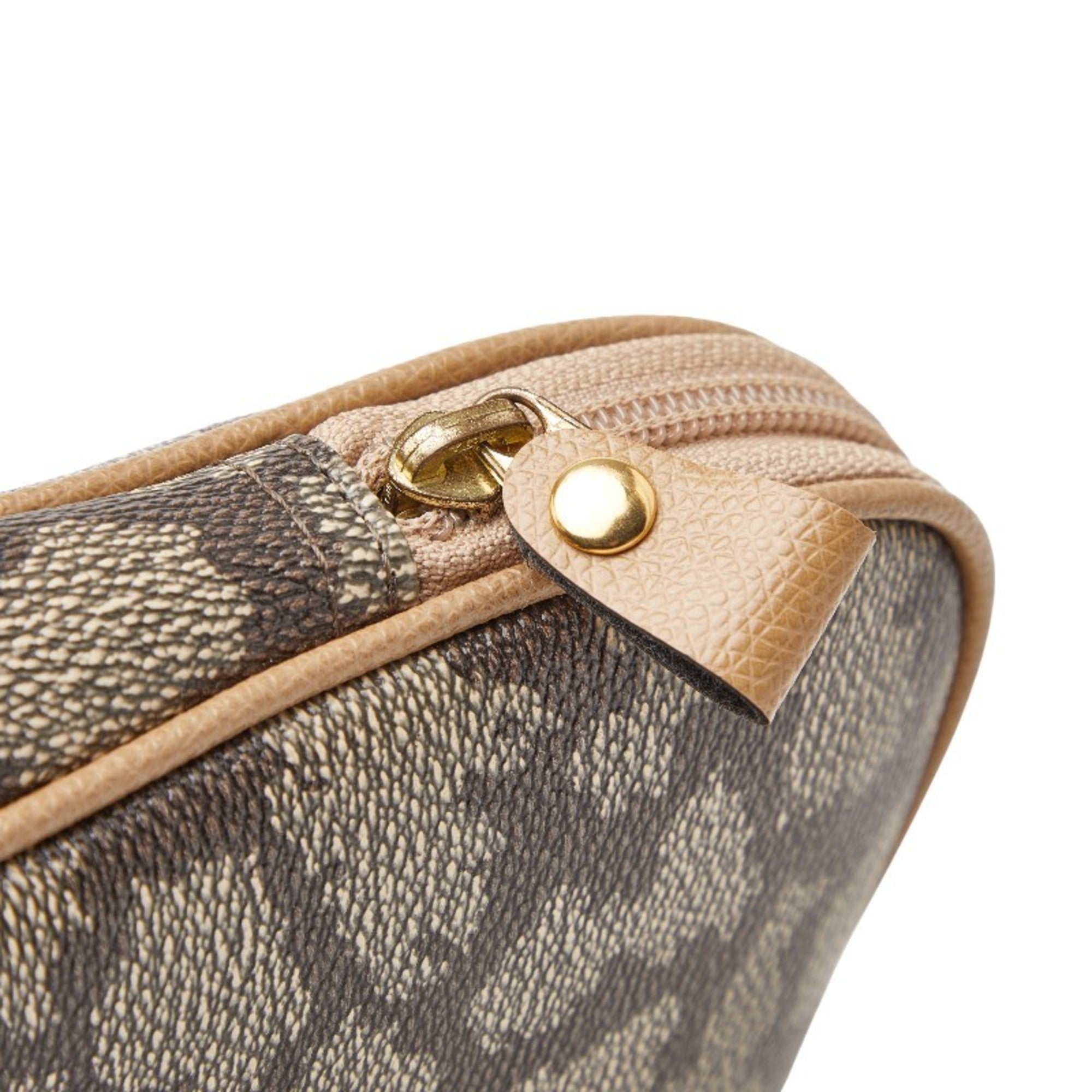 Saint Laurent Beige Brown Leather Pvc Clutch Bag (Pre-Owned)