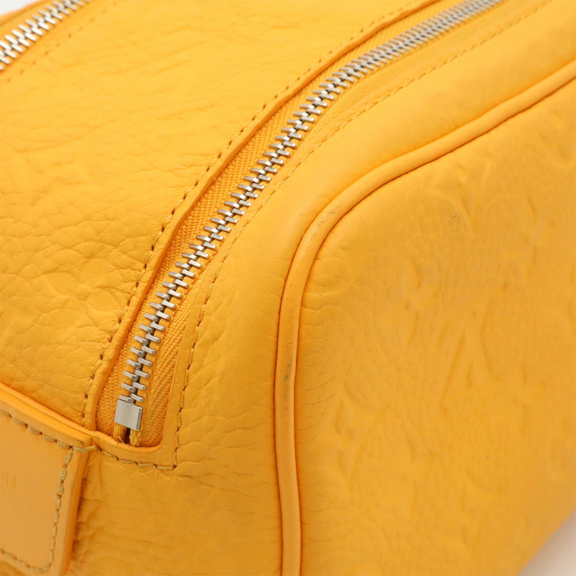 Louis Vuitton Saffron Yellow Leather Clutch Bag Handbag Pouch (Pre-Owned)