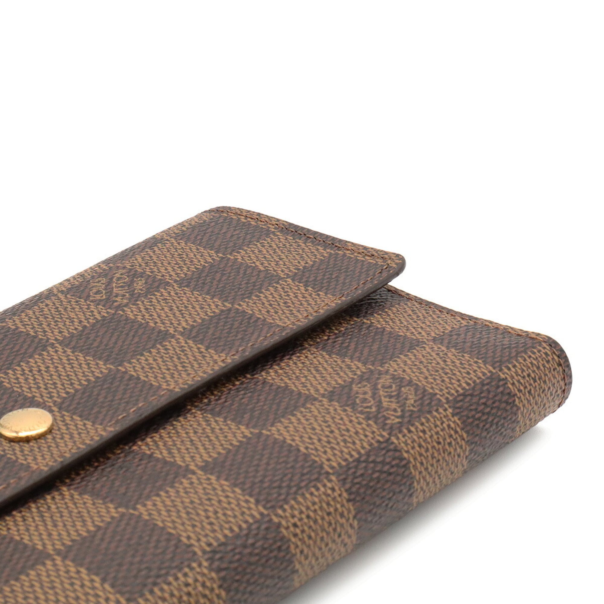 Louis Vuitton Brown Pvc Coated Canvas Long Wallet (Tri-Fold) (Pre-Owned)