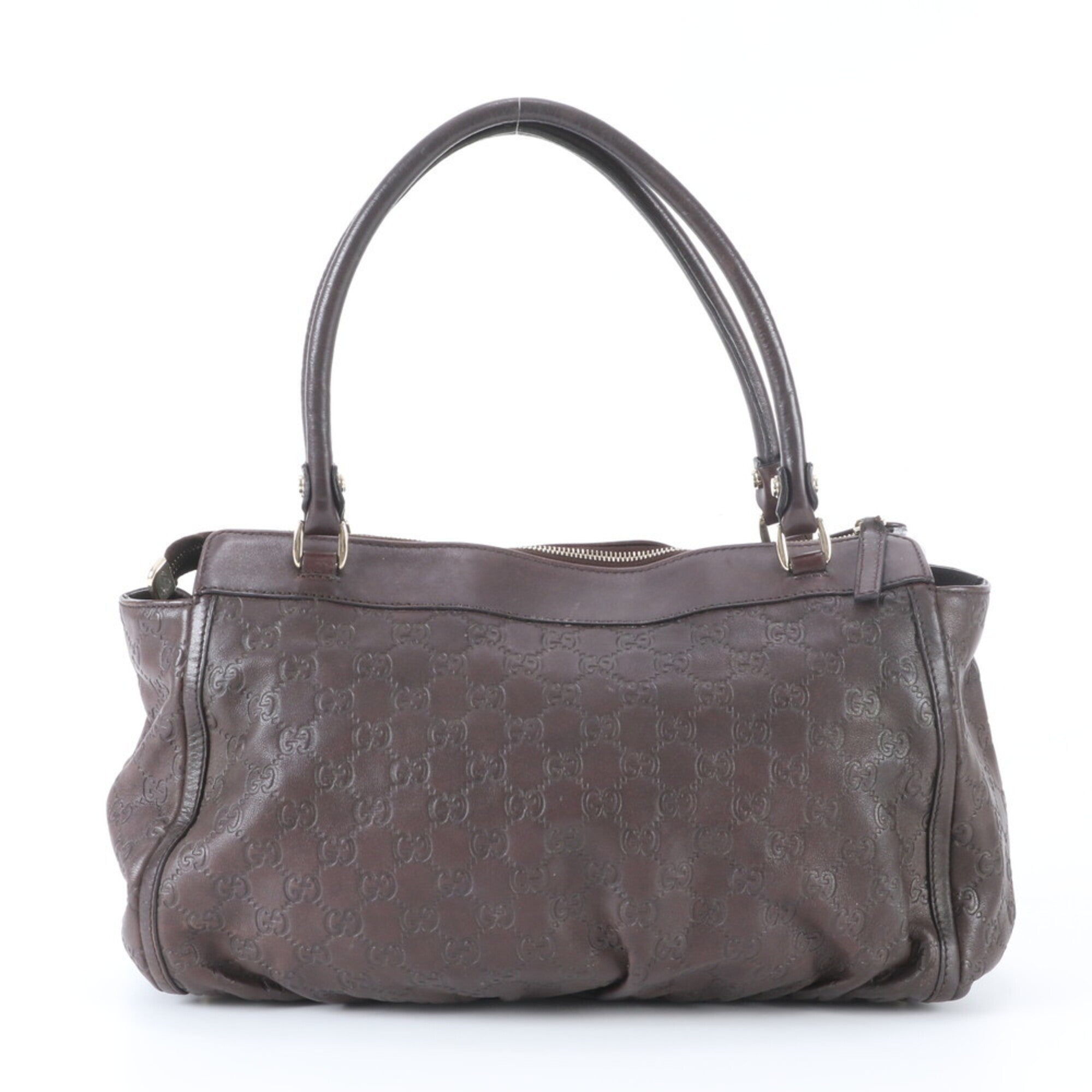 Gucci Abbey Brown Leather Handbag Tote Bag (Pre-Owned)
