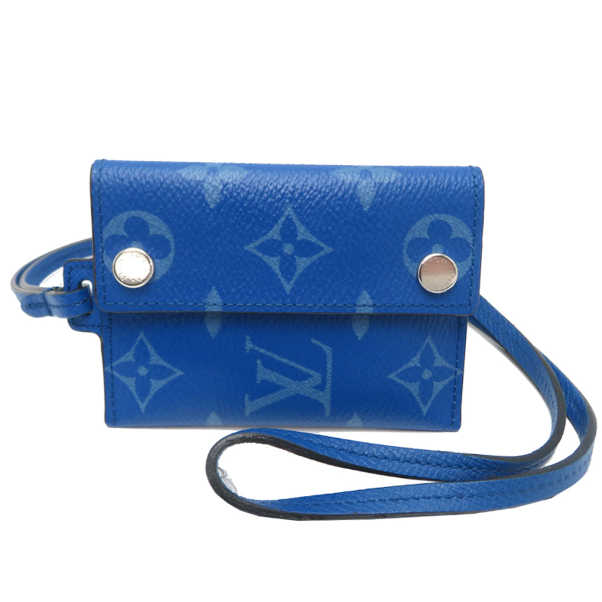 Louis Vuitton Blue Taigarama Coin Purse/Coin Case (Pre-Owned)