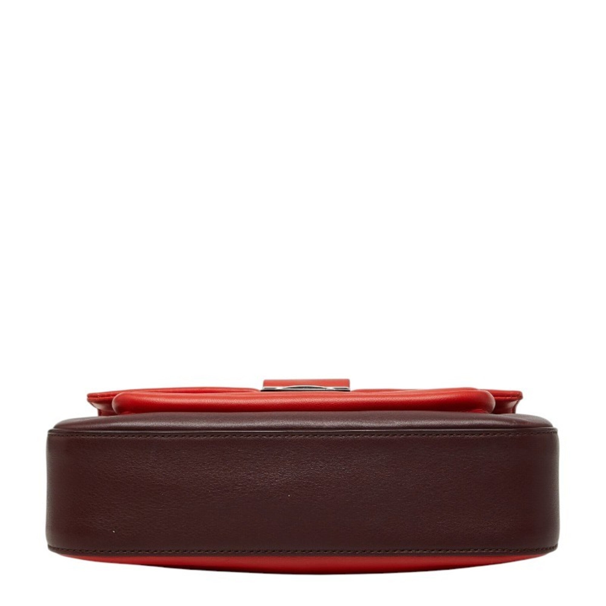 Fendi Bordeaux Red Color Leather Shoulder Bag (Pre-Owned)