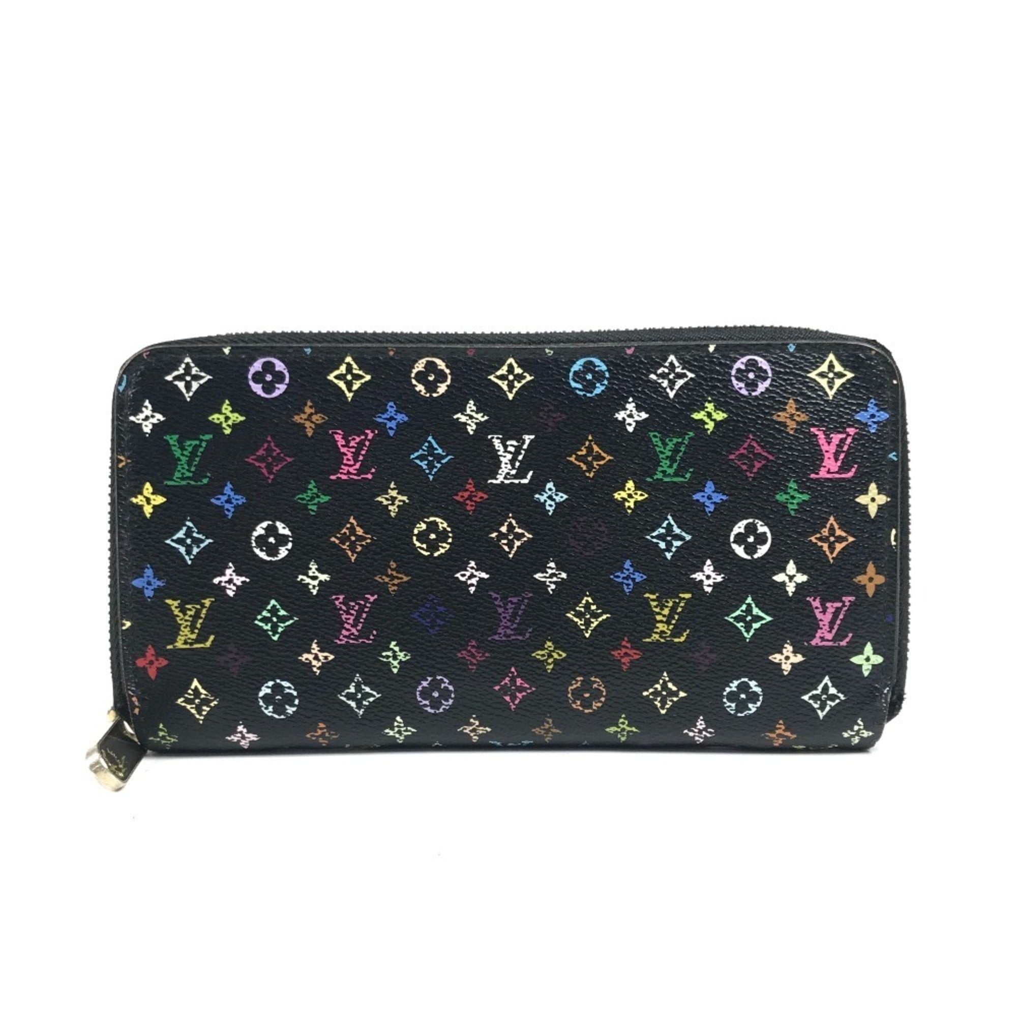 Louis Vuitton Black Multi-Color Noir Monogram Multicolore Canvas Long Wallet (Bi-Fold) (Pre-Owned)