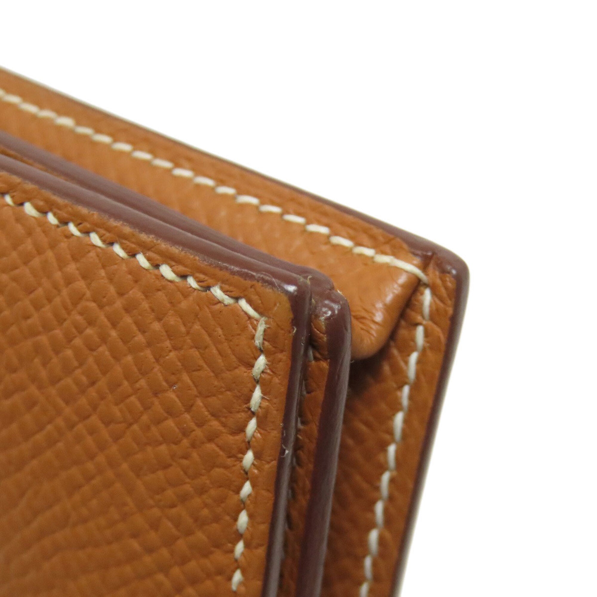 Hermes Gold Brown Epsom Leather Long Wallet (Bi-Fold) (Pre-Owned)