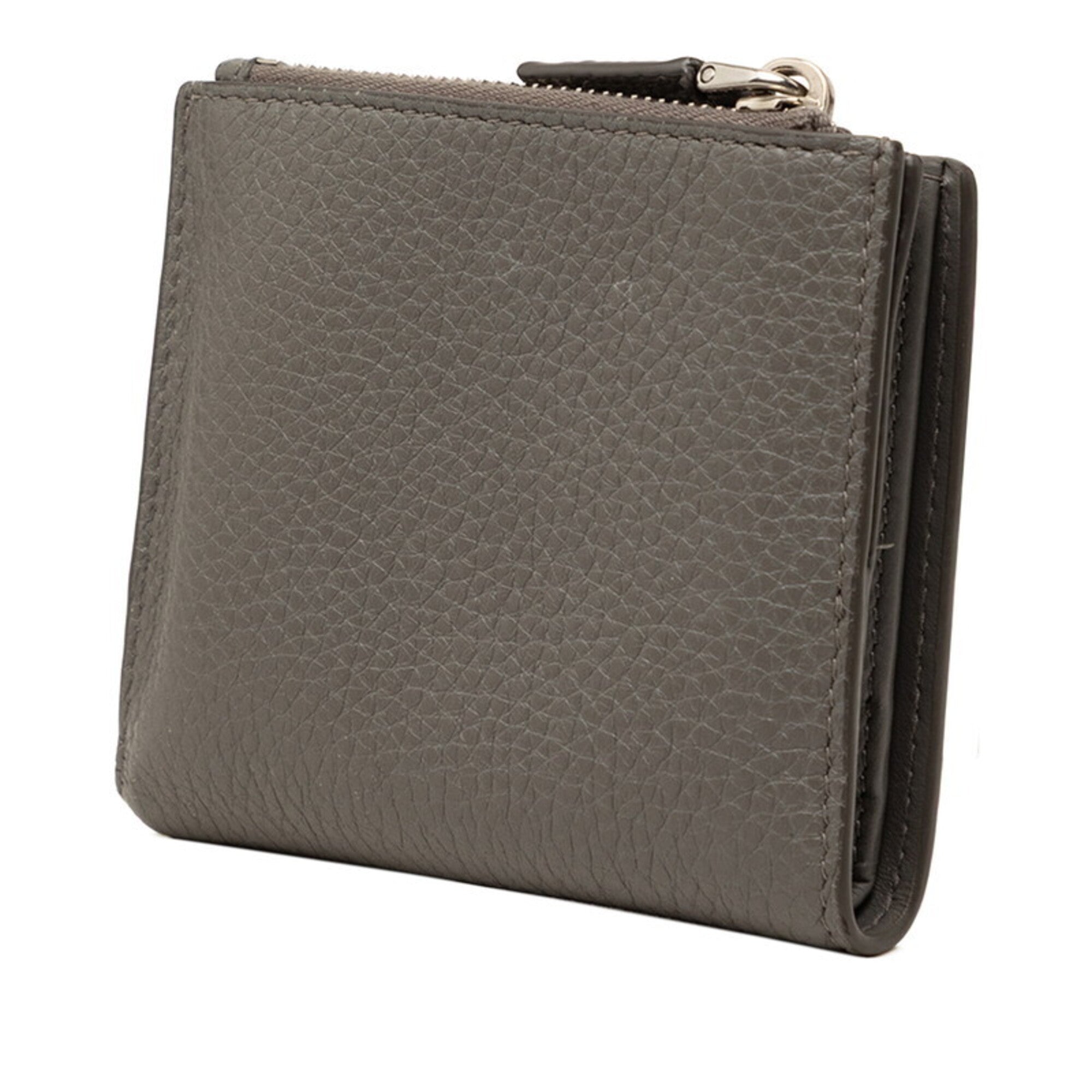 Prada Gray Leather Wallet (Bi-Fold) (Pre-Owned)