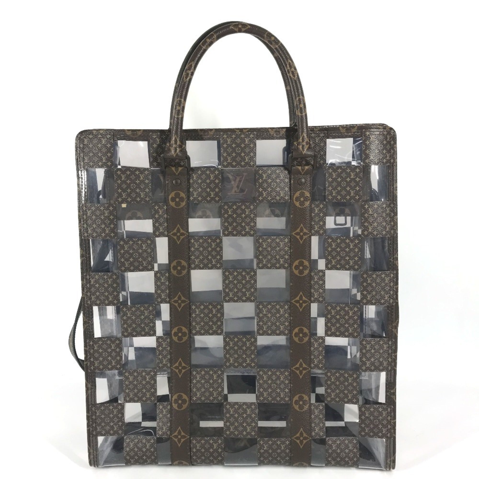 Louis Vuitton Brown Clear Monogram Vinyl Handbag Tote Bag (Pre-Owned)