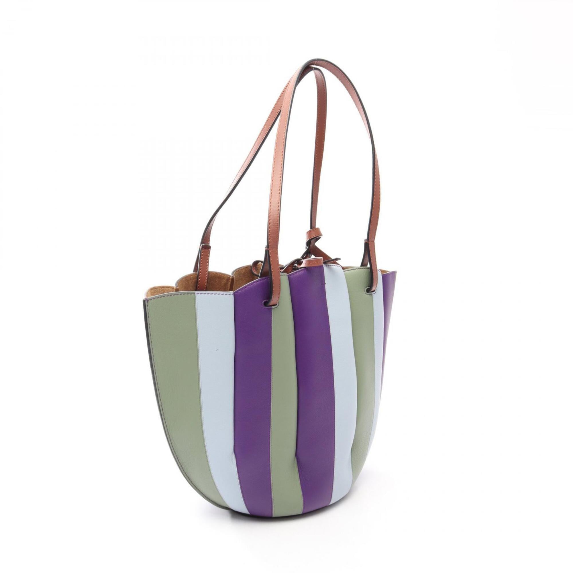 Loewe Green Multi-Color Leather Handbag Tote Bag (Pre-Owned)