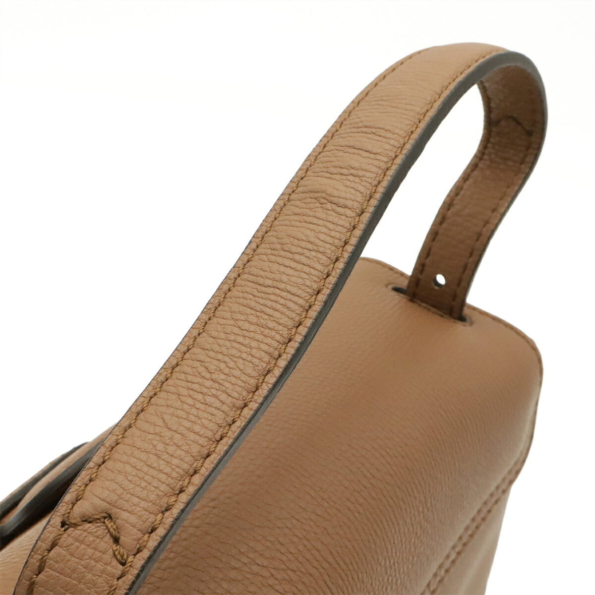 Burberry House Check Sand Leather Canvas Handbag Shoulder Bag (Pre-Owned)