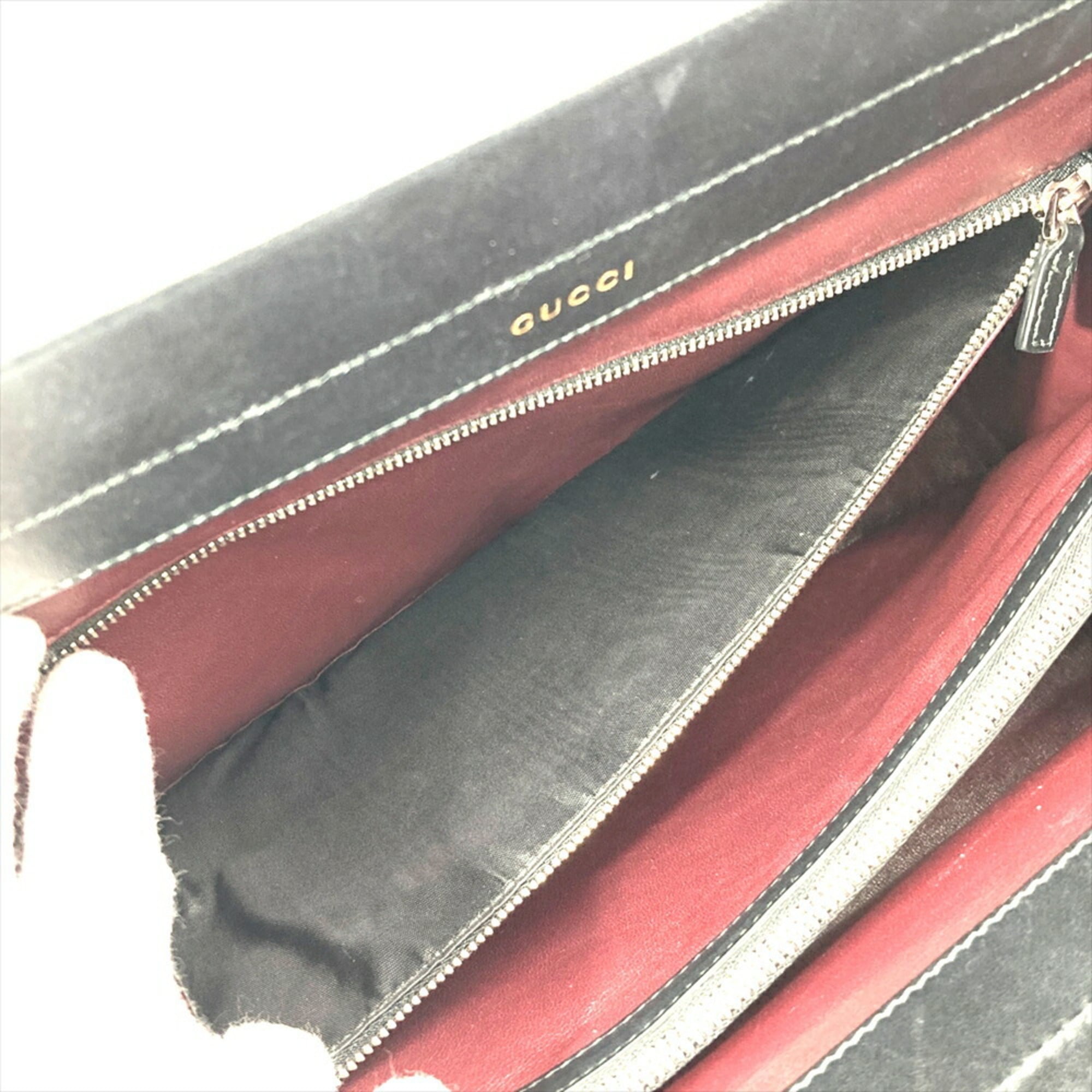 Gucci Horsebit Black Leather Handbag (Pre-Owned)
