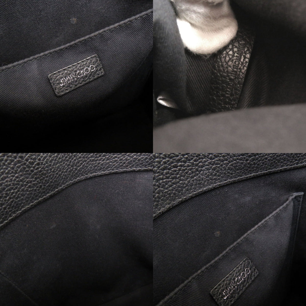 Jimmy Choo Black Leather Shoulder Bag Tote Bag (Pre-Owned)