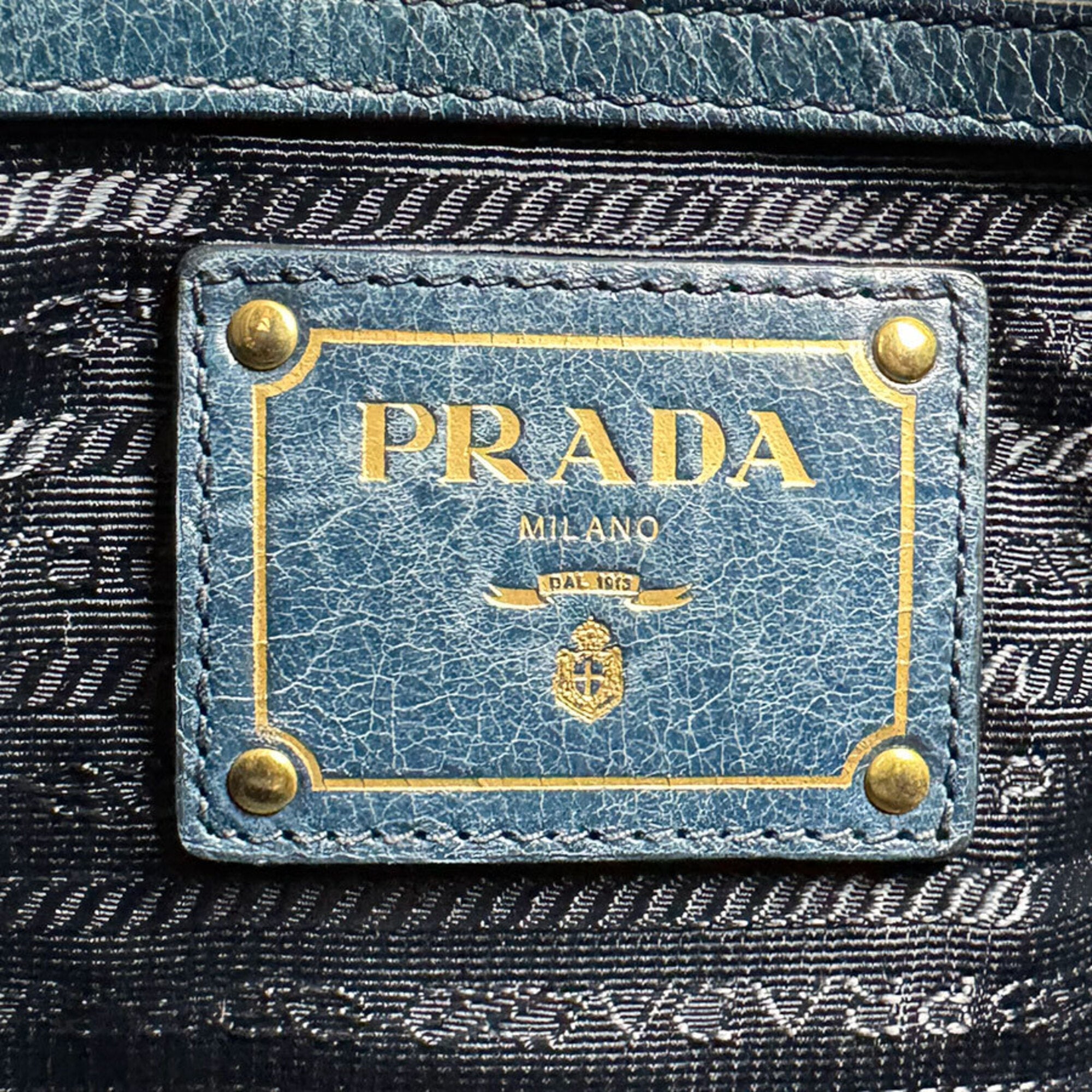 Prada Green Leather Handbag Shoulder Bag (Pre-Owned)