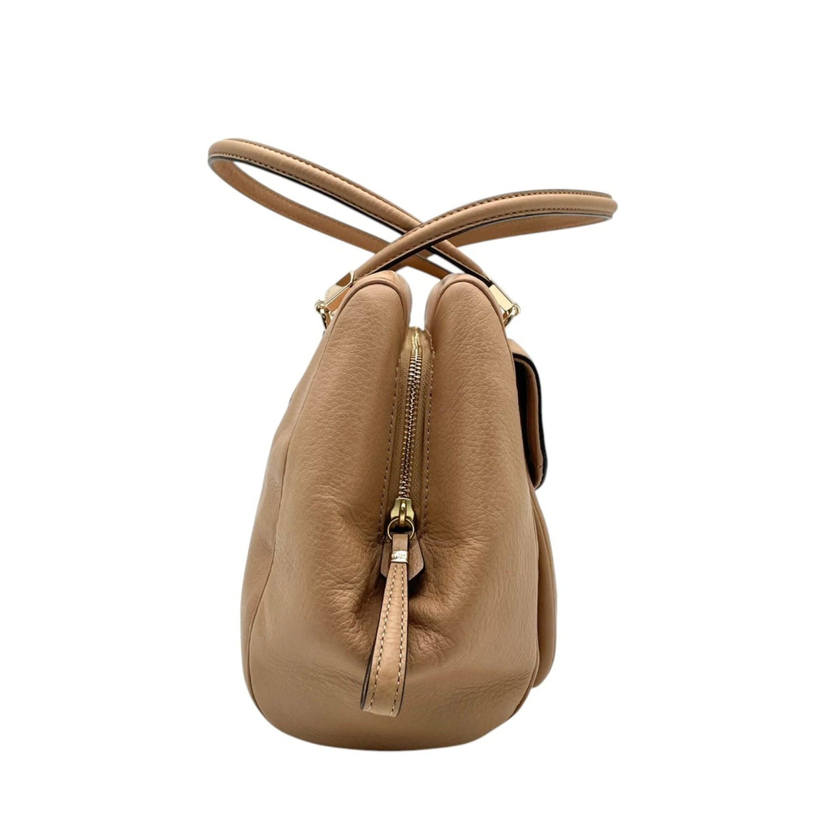 Coach Beige Leather Handbag Tote Bag (Pre-Owned)