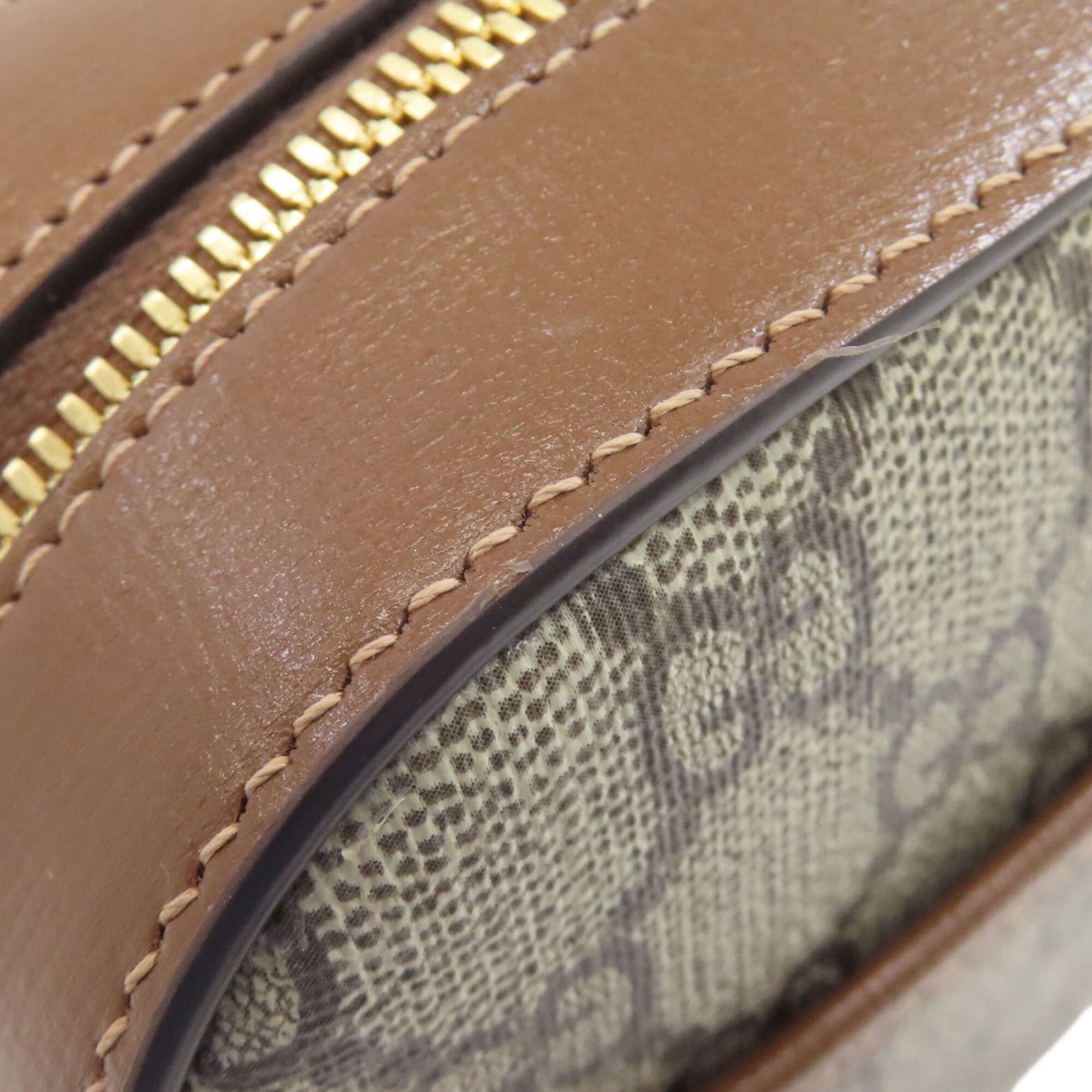 Gucci Horsebit Brown Pvc Shoulder Bag (Pre-Owned)