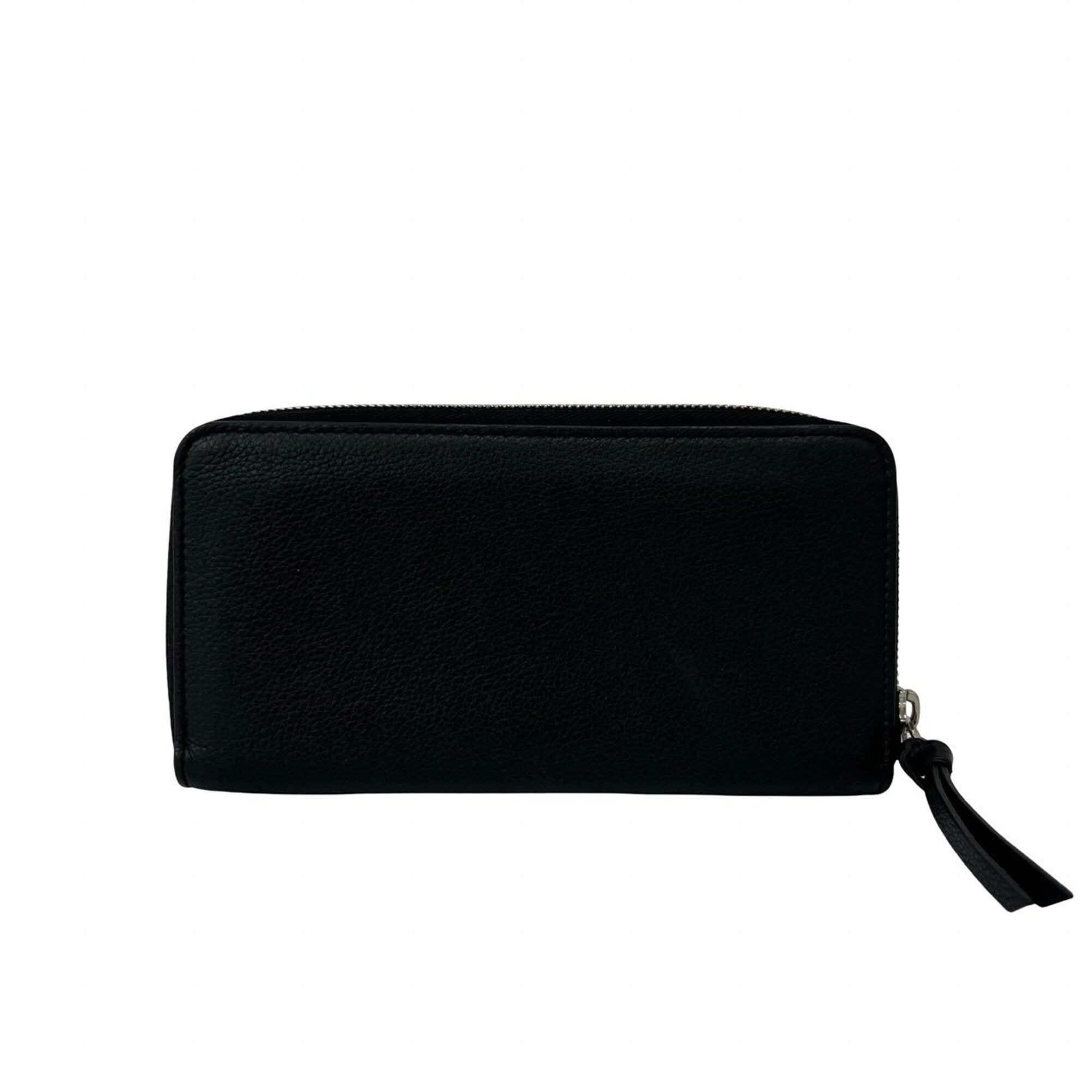 Louis Vuitton Black Leather Long Wallet (Bi-Fold) (Pre-Owned)