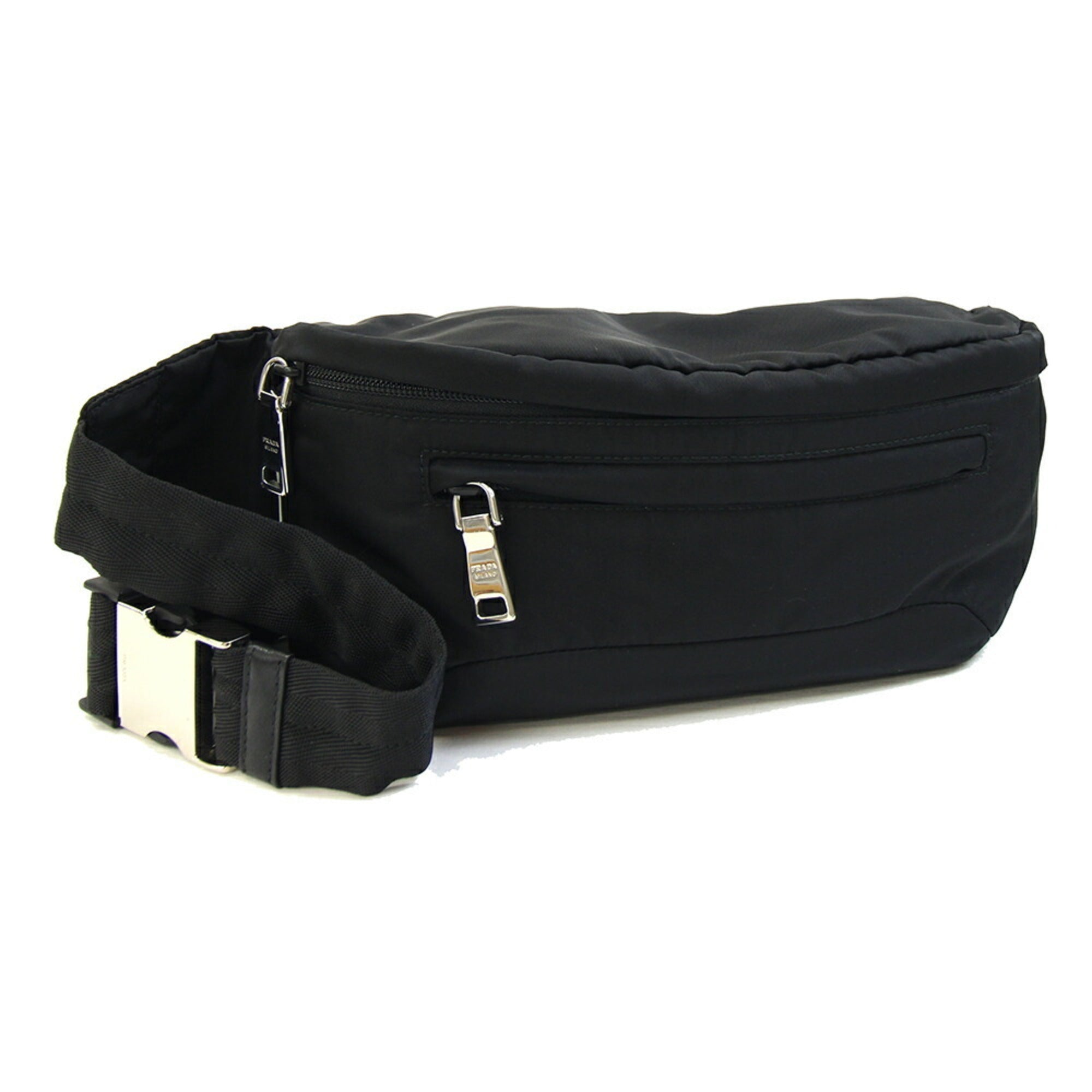 Prada Black Nylon Leather Sling Bag (Pre-Owned)