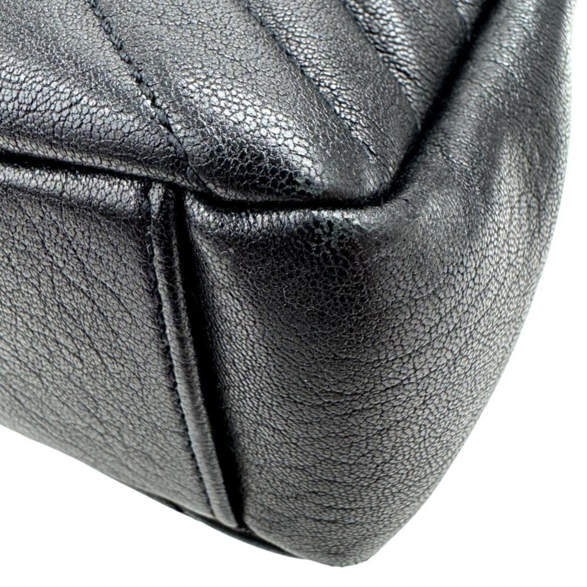 Saint Laurent Black Leather Shoulder Bag (Pre-Owned)