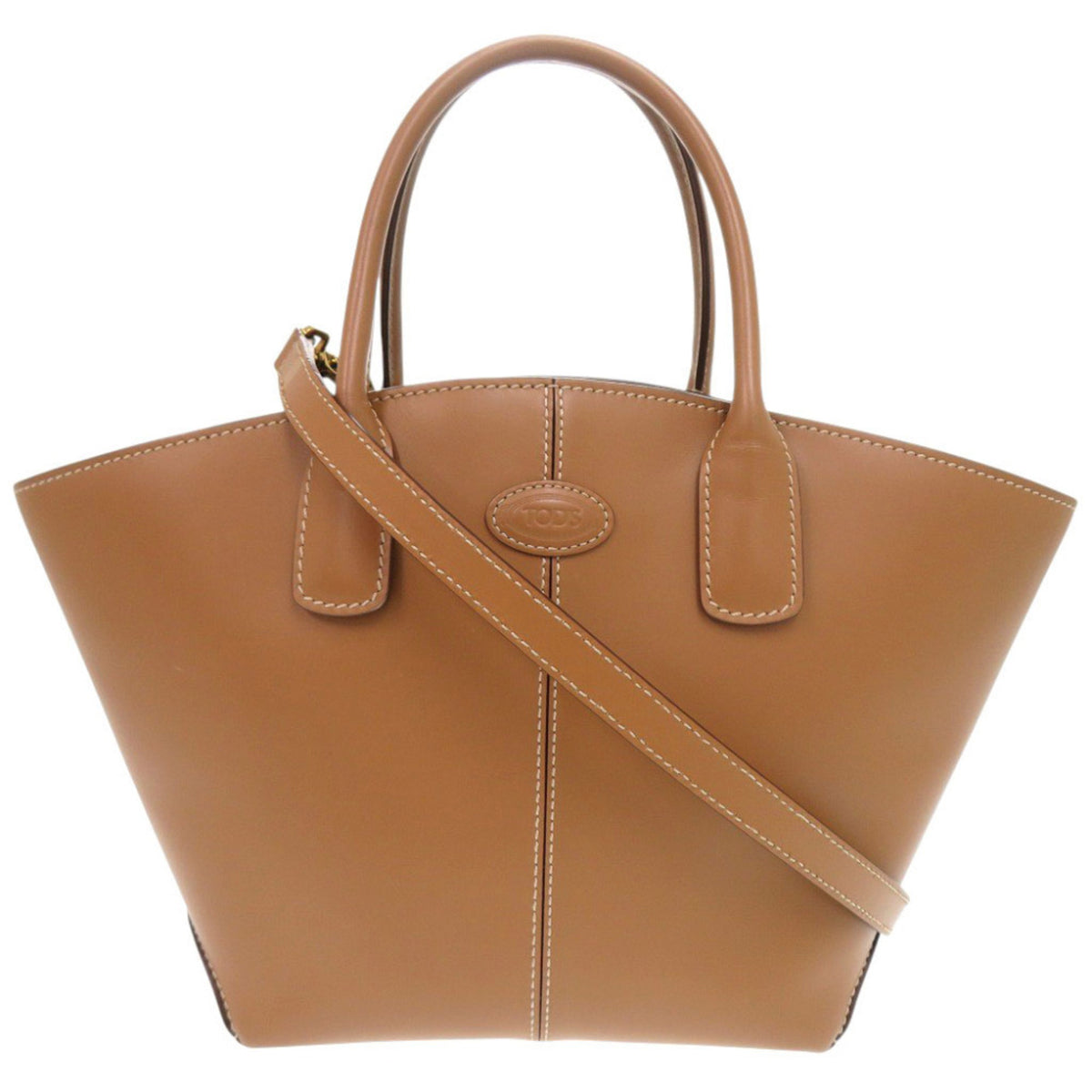 Tod's Brown Leather Handbag Shoulder Bag (Pre-Owned)