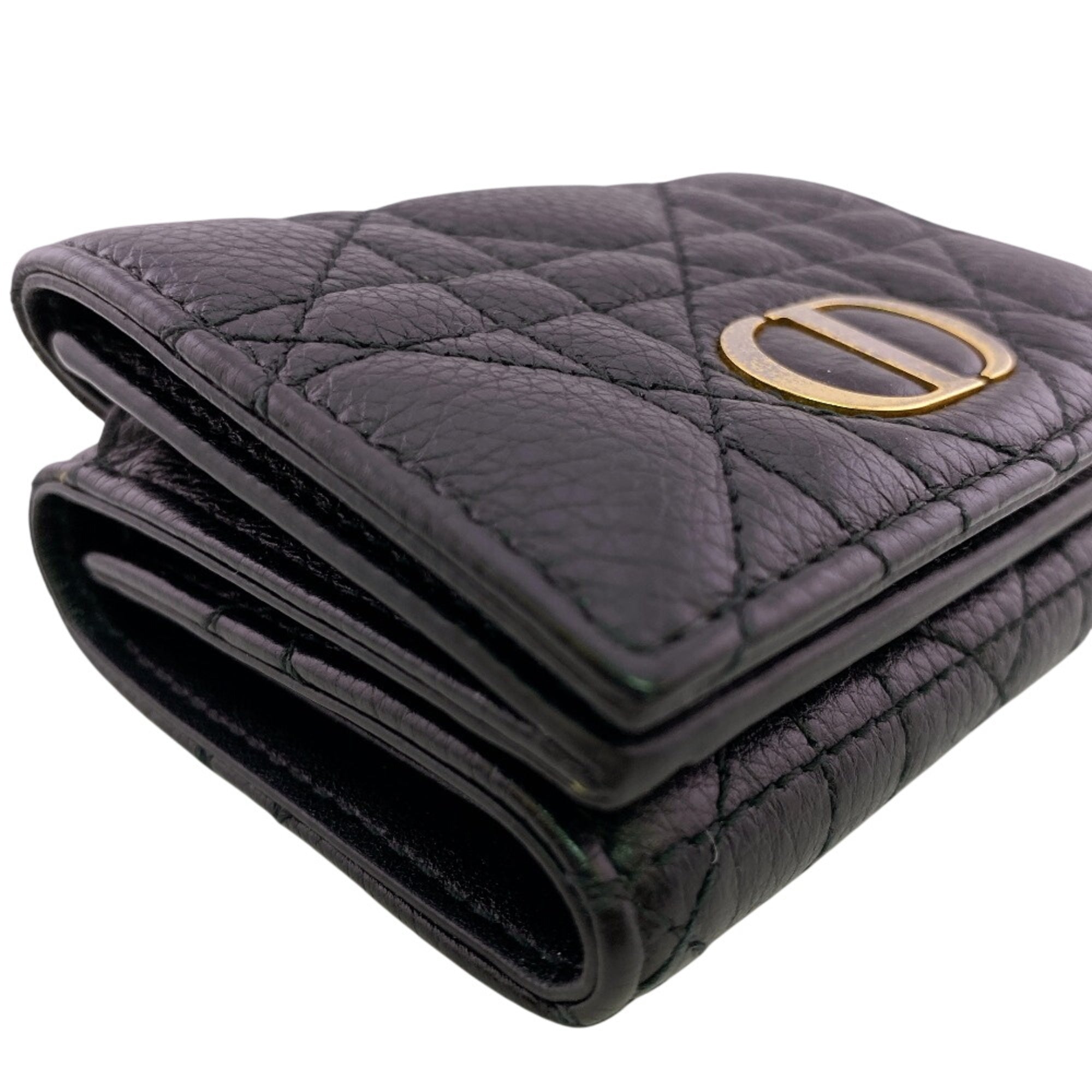 Christian Dior Black Leather Wallet (Tri-Fold) (Pre-Owned)