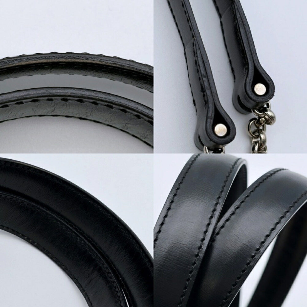 Cartier Panthère Black Leather Shoulder Bag Tote Bag (Pre-Owned)