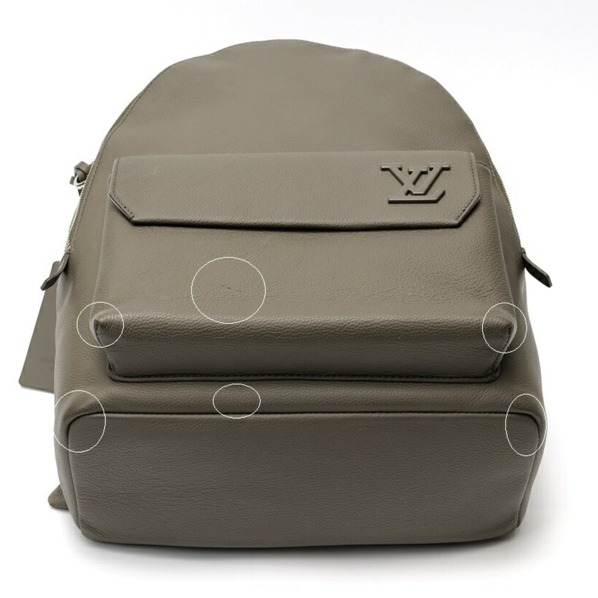 Louis Vuitton Khaki Leather Backpack (Pre-Owned)