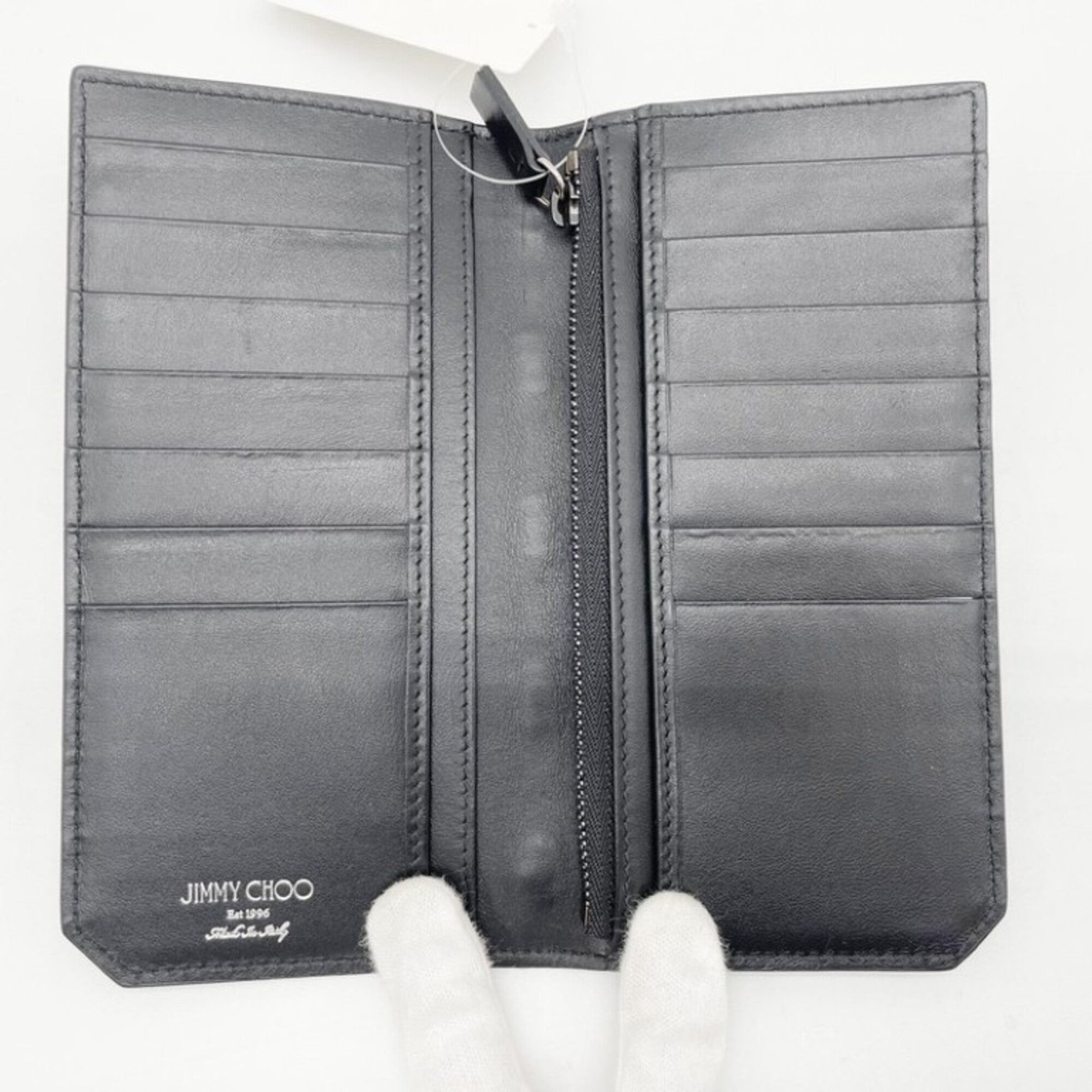 Jimmy Choo Black Leather Long Wallet (Bi-Fold) (Pre-Owned)