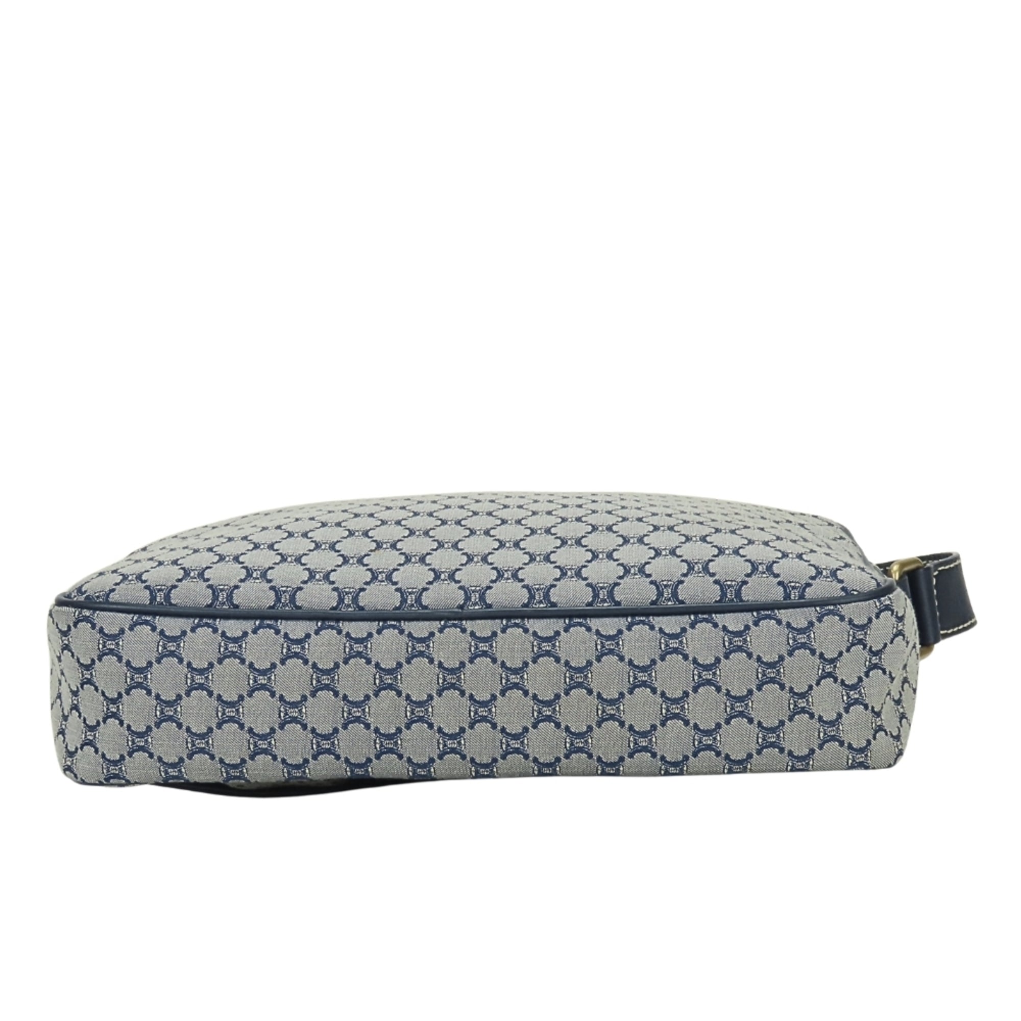 Celine Macadam Navy Canvas Leather Shoulder Bag (Pre-Owned)