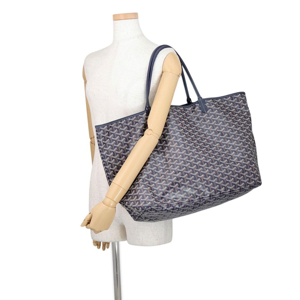 Goyard Blue Navy Pvc Leather Handbag Tote Bag (Pre-Owned)